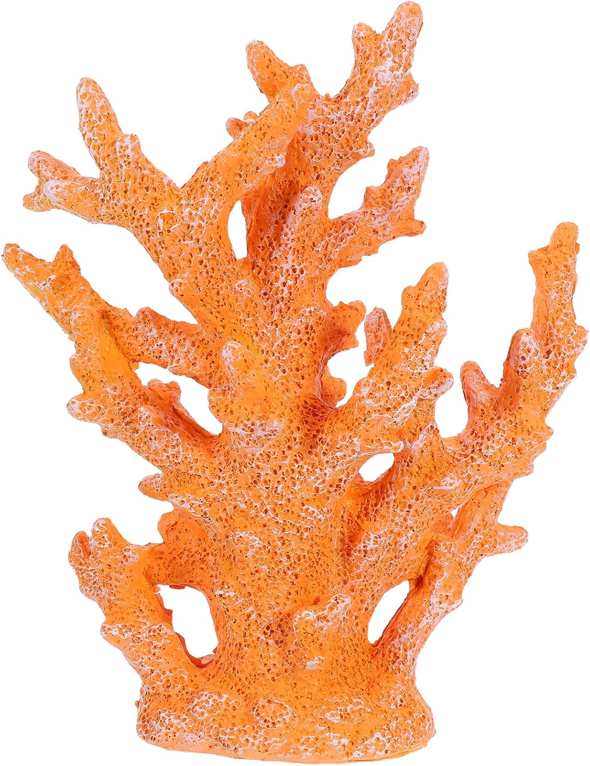 LOGOFUN Artificial Coral Reef Decorations Realistic Resin Coral Sculpture for Aquarium Decor Marine Tank Centerpiece Orange
