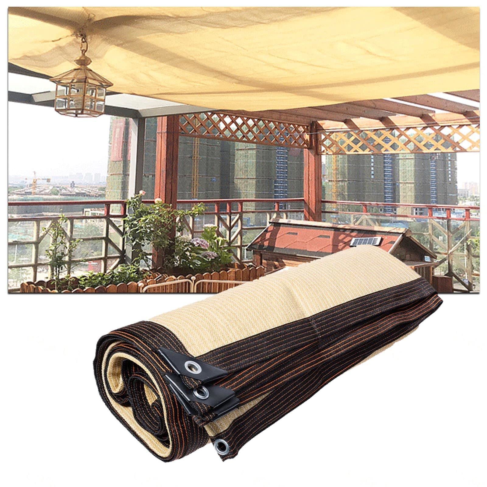 Toile d'ombrage beige pour pergola et terrasse rafraîchissante en été