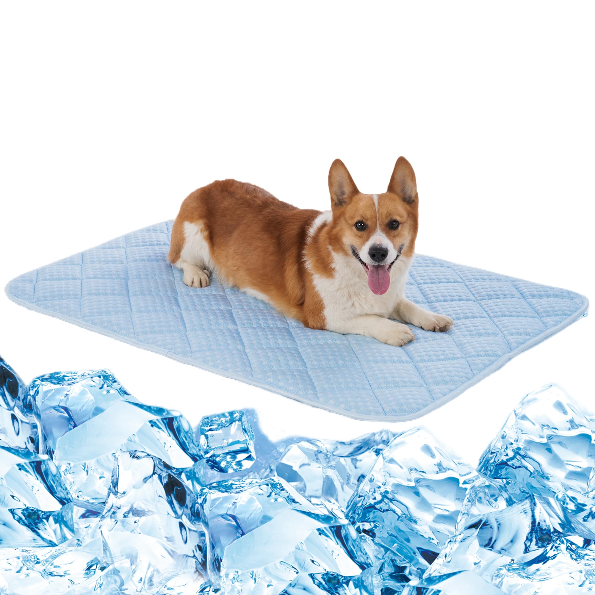 Petvolve Dog Cooling Mat, Washable Cooling Mat for Dog, Foldable Kennel Pet Bed, Cool Pad (Cool &Warm Surface) for All Seasons Use, Pet Pads for Cats