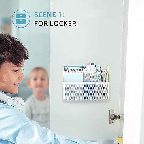 Miniatura 4 de DALTACK Soporte Magnético para Lápices Estante Magnético para Pizarra Blanca de 3 Rejillas Soporte Magnético para Bolígrafos para Refrigerador