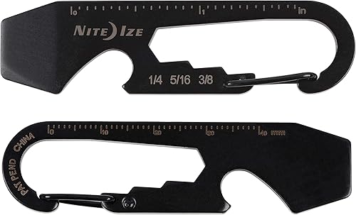 Miniatura 2 de Nite Ize DoohicKey - Llavero multiherramienta de acero inoxidable 5 en 1 multiherramienta con abridor de botellas  clip de mosquetón color negro