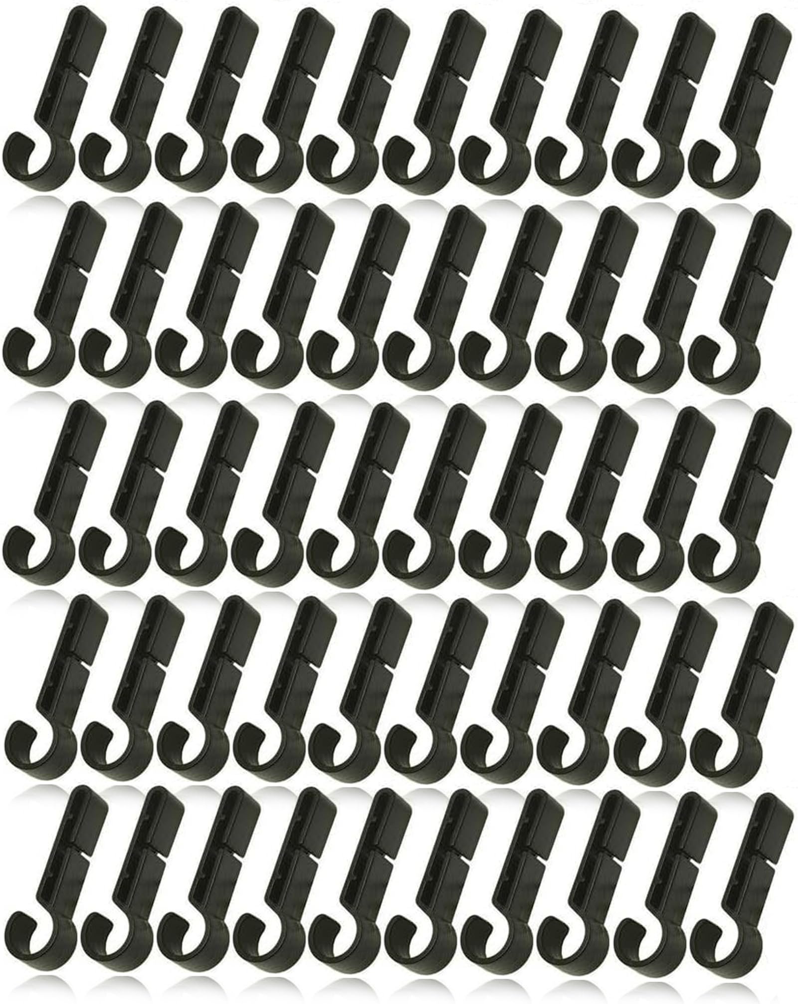 50Pcs Helmet Clips for Headlamp & Headlamp Clips Hooks - Durable Lightweight Hard Hat Accessories, Universal Mounting Clips for Construction/Camping/Cycling Safety Gear (50Pcs)
