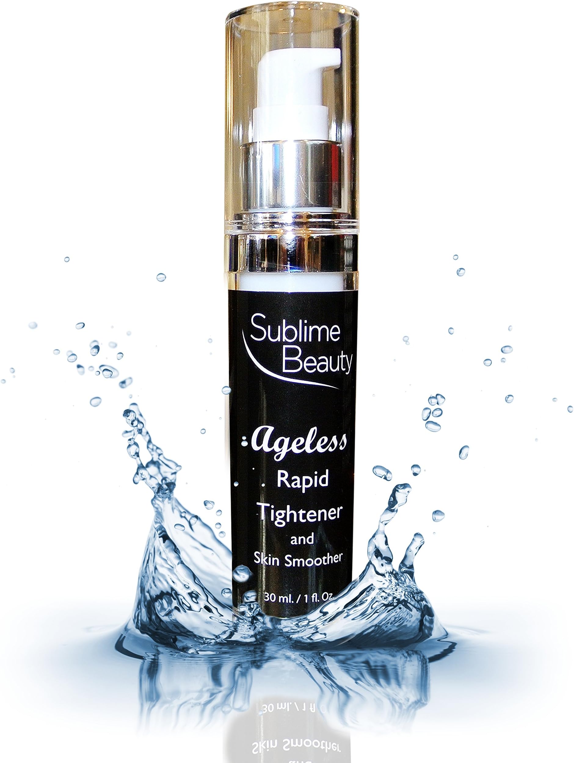 AGELESS RAPID TIGHTENER and SKIN SMOOTHER with SesaFlash from Sublime Beauty, 1 oz. Anti Aging Serum Blurs Lines & Wrinkles Fast + No Flaking. (1 Bottle)