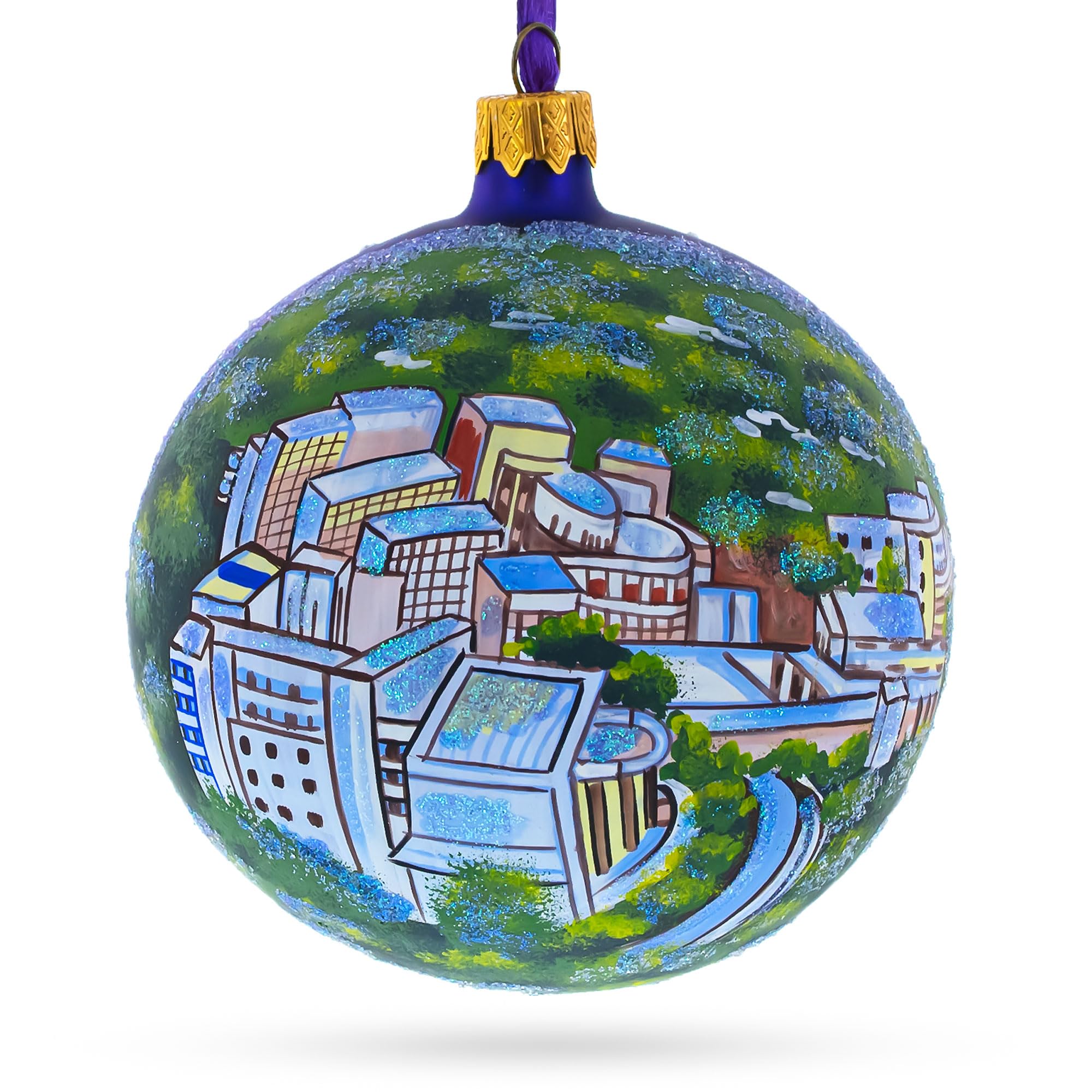 Boule de Noël Los Angeles en verre soufflé prestige - Décoration haut de gamme USA