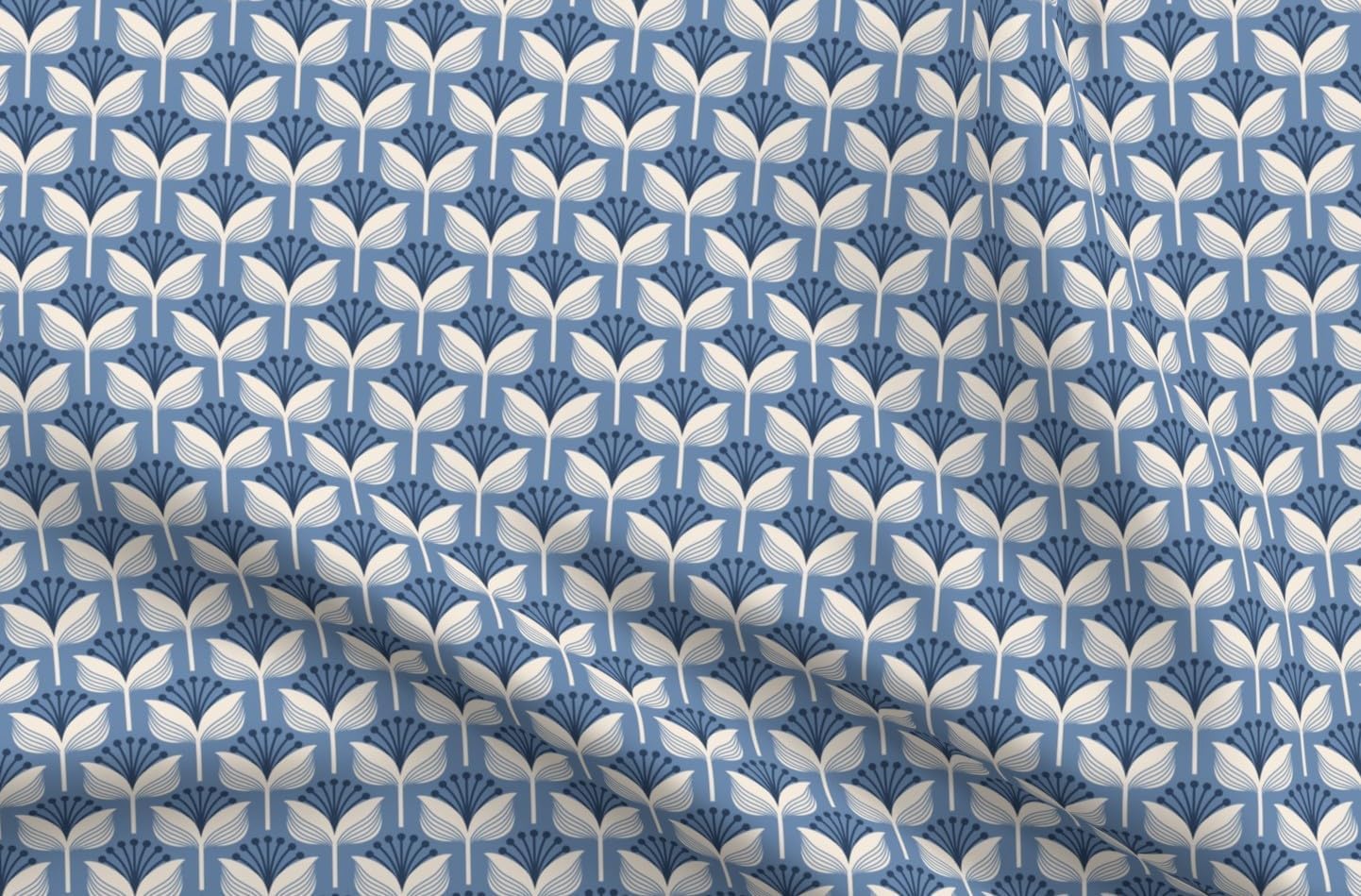 Spoonflower Fabric - Small Flowers Modern Art Deco Printed on Petal Cotton Fabric Fat Quarter - Sewing Quilting Apparel Crafts Decor