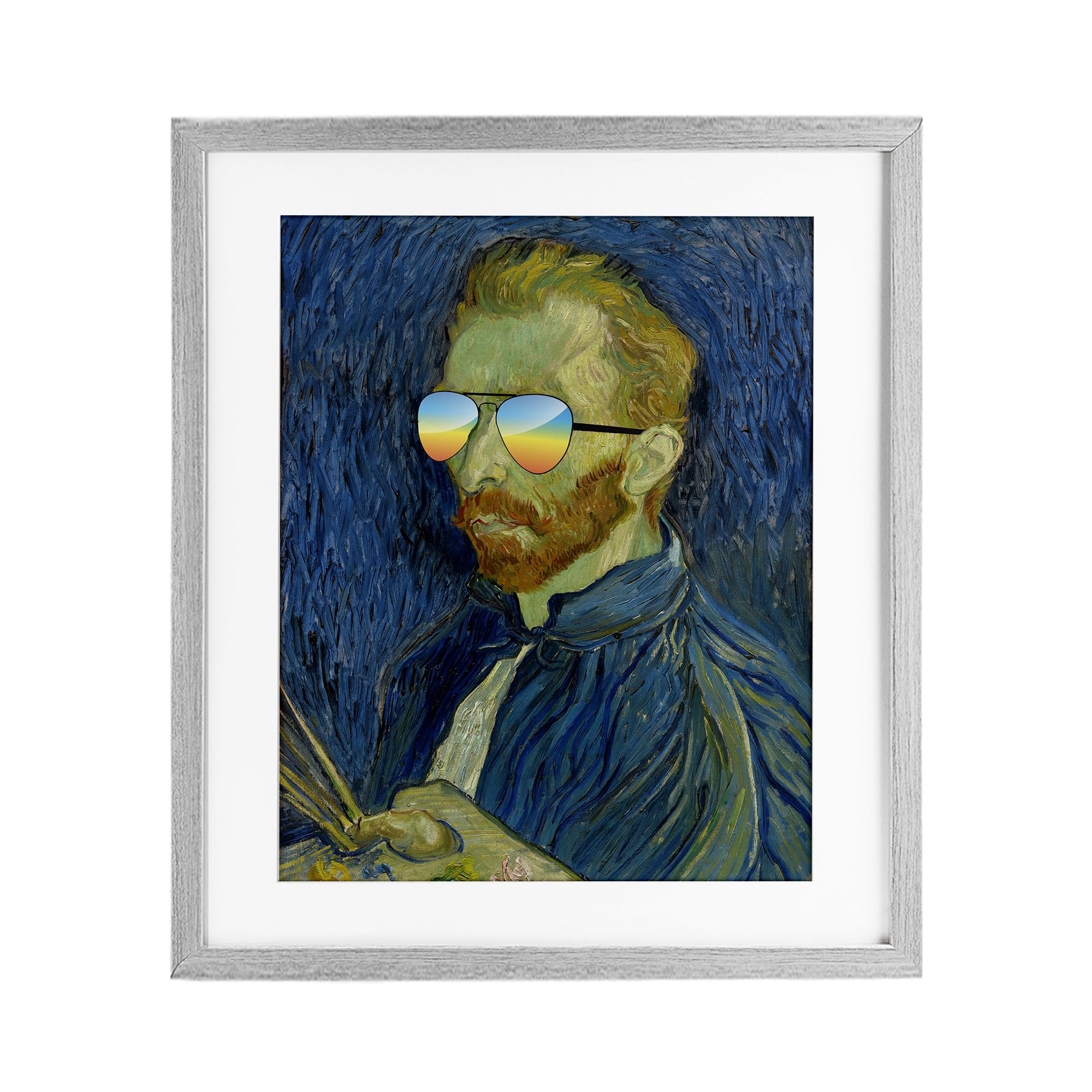 Impression encadrée drôle Van Gogh avec lunettes de soleil Stupell Industries tableau 21x17