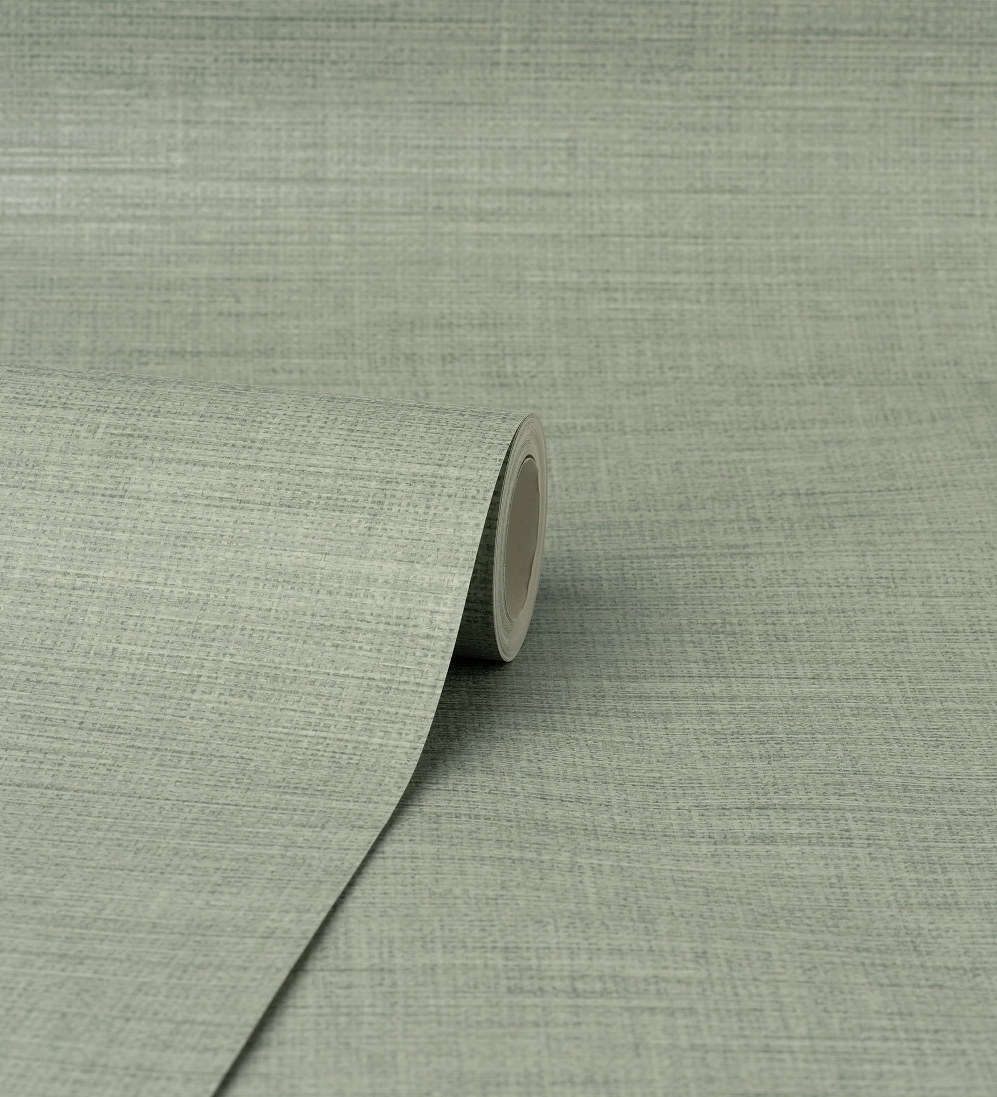 GAULAN 681992 - Papel pintado liso de fibras vegetales en tonos verdes efecto nacarado para pared salón dormitorio pasillo comedor - Rollo de 10 m x 0,52 m