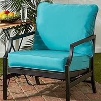 Vista 189 de Greendale Home Fashions 2-Piece Outdoor Deep Seat Cushion Set, Steel Blue Stripe