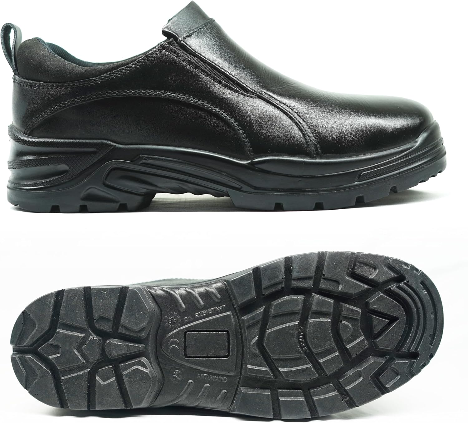 Men’s Slip-On Steel Toe Work Boots Real Leather – Waterproof, Slip-Resistant Safety Shoes for Construction, Industrial & Outdoor Jobs – Lightweight & Comfortable