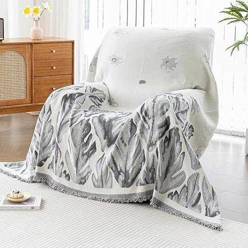 Miniatura 15 de Funda de sofá a rayas, estilo bohemio, funda de sofá para perros, fundas de sofá grandes para sofá biplaza, fundas de sofá de chenilla, lavables