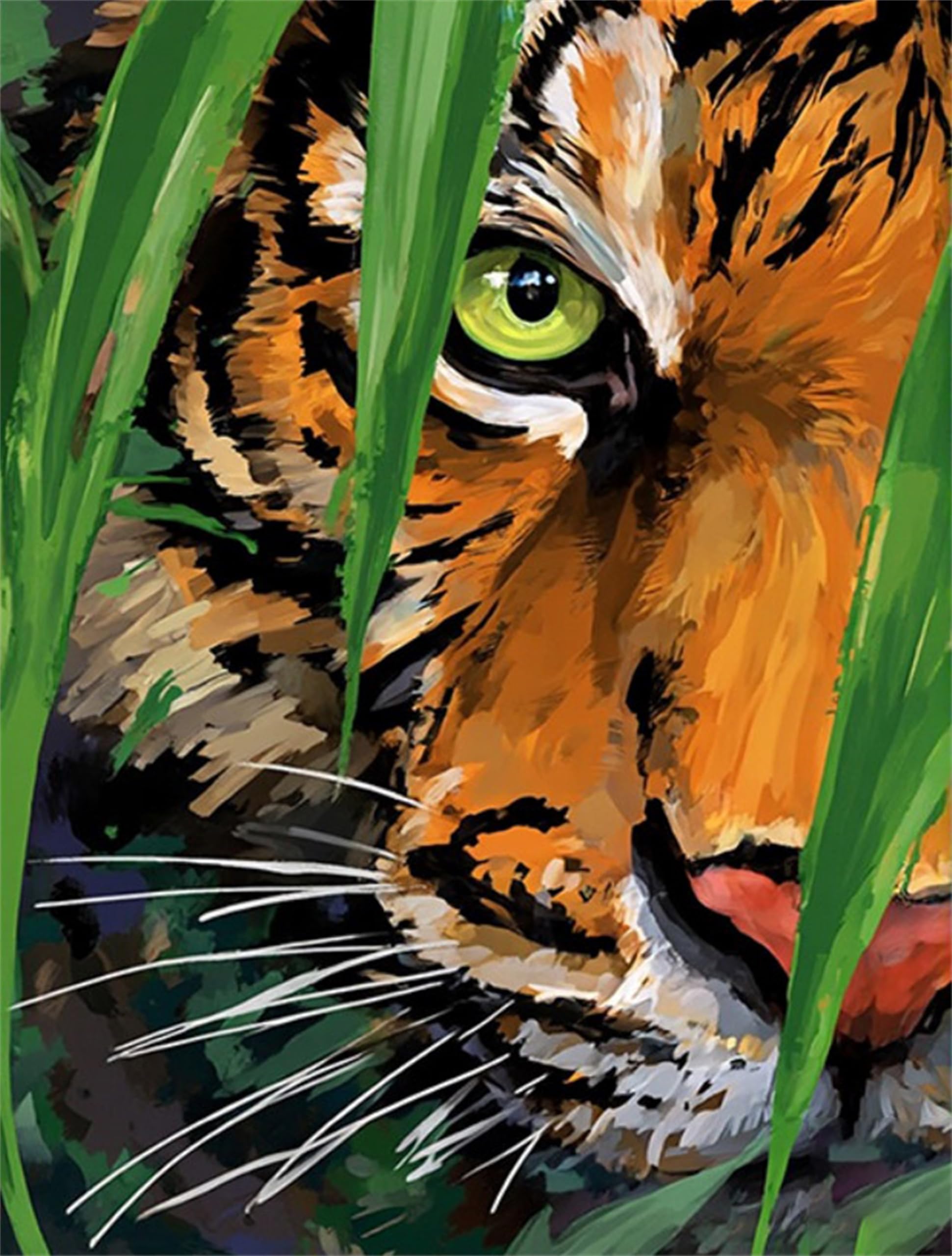Formeyart Paint by Numbers Kits for Adults,Tiger DIY Painting Kit on Canvas,Animal Color by Numbers,Large Adult Paint by Number for Wall Decor and Gifts