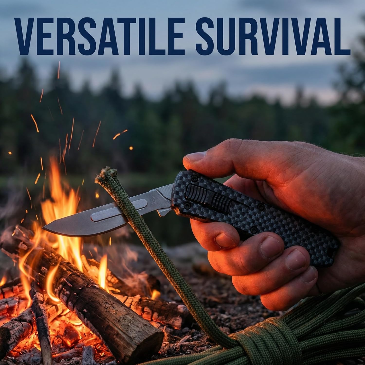 EDC Automatic Utility Knife with Push Button & 20 Blades – Ultra-Light 2.3oz, Pocket-Sized 5.5" Full Metal Automatic Knife for Precision Cutting, Box Opening & Everyday Carry - Polka Dots