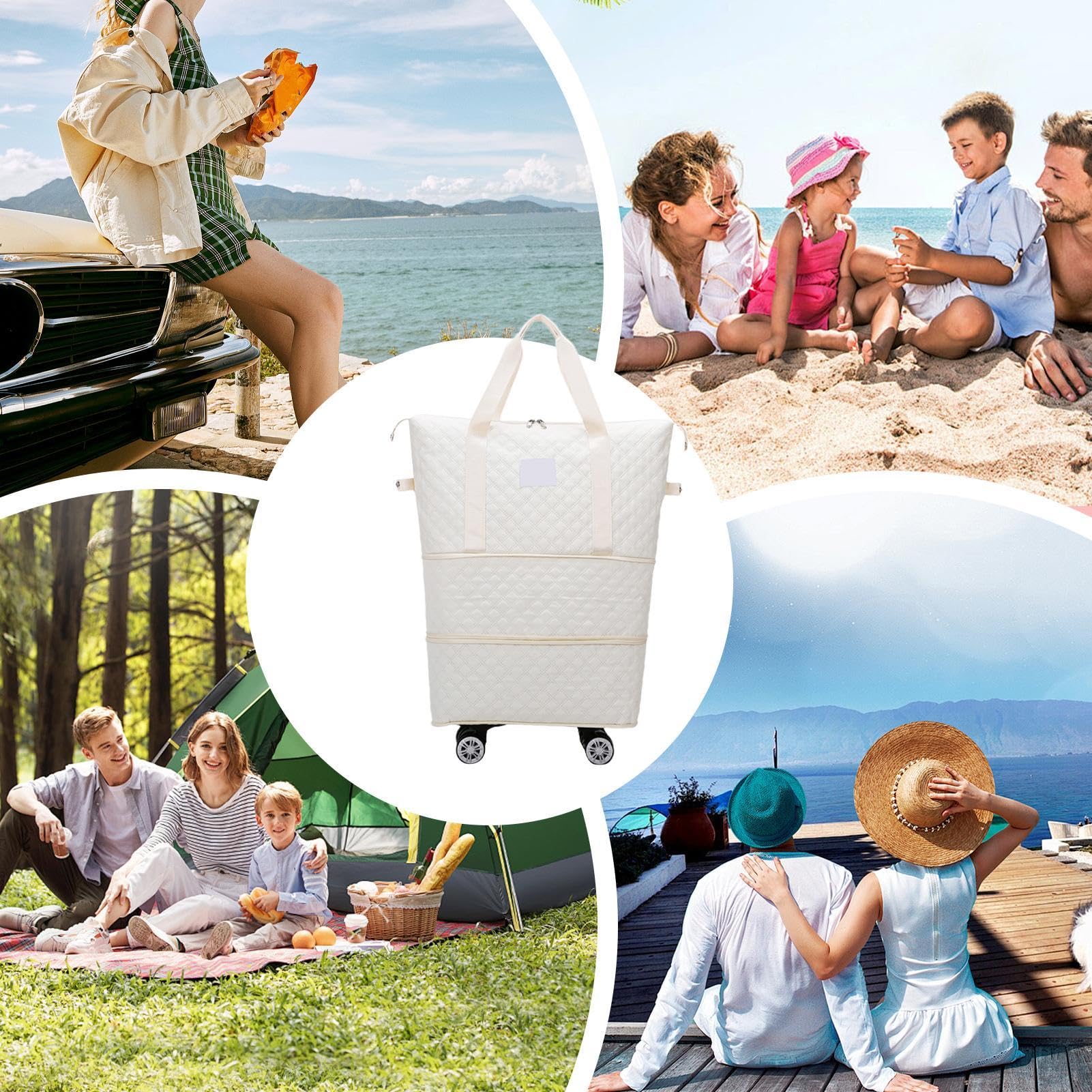 Bolsa De Viaje Plegable Ampliable, Bolsa De Viaje con Ruedas | Bolsa de viaje con ruedas Bolsa de para llevar | Equipaje de mano extensible, bolsa de viaje de gran capacidad para gimn