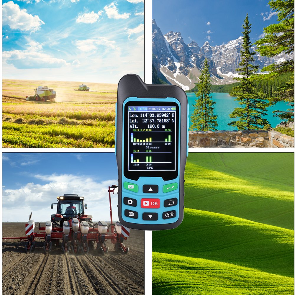 BEVA Handheld GPS GLONASS Beidou superficie Trail pantalla medidor, medición de valor, figura pista y automáticamente calcular precio medición (incluye batería)