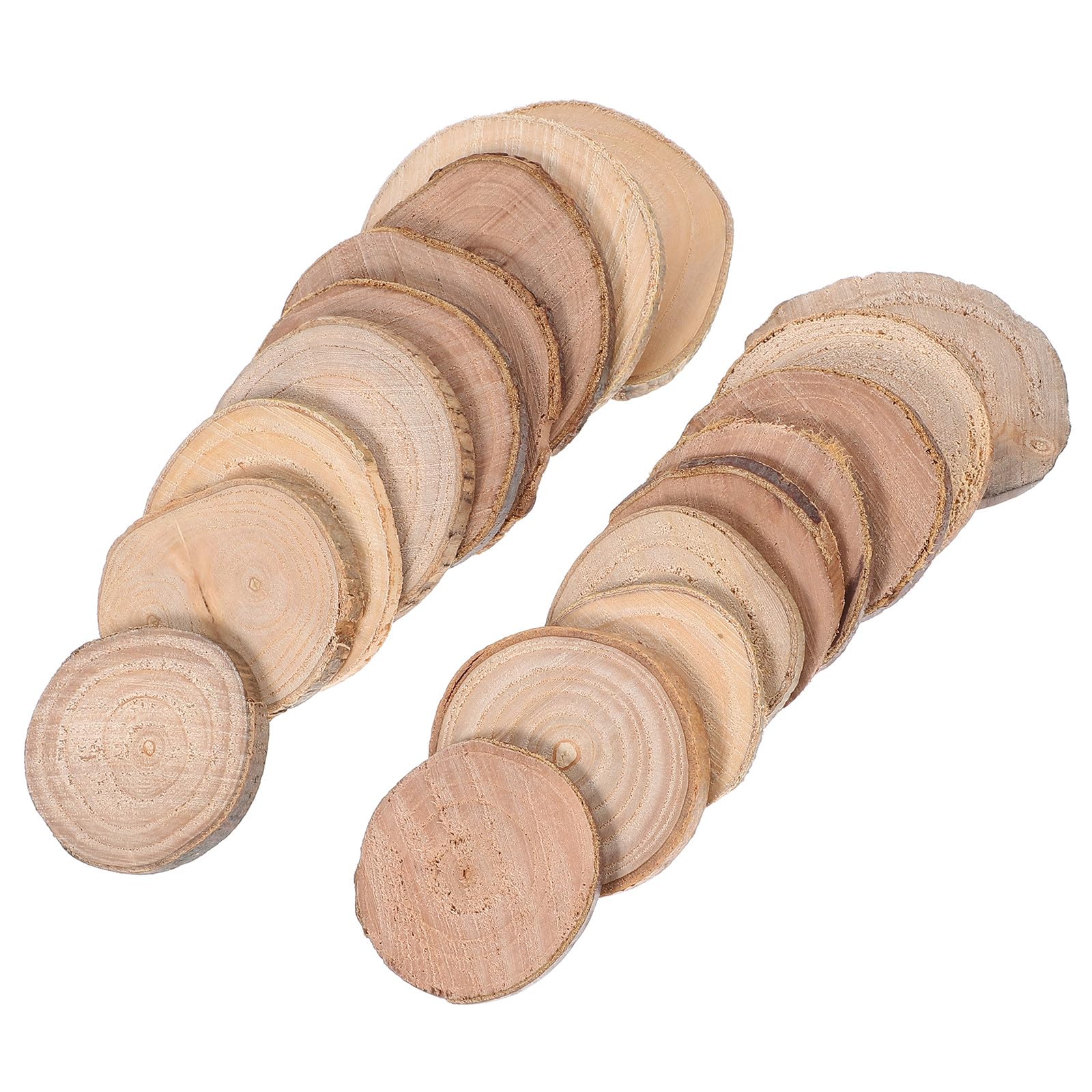 18pcs Unfinished Wood Slices 5-8cm Natural Rustic Round Craft Wood Circles for DIY Arts, Wedding Centerpieces, and Model Tree Decorations
