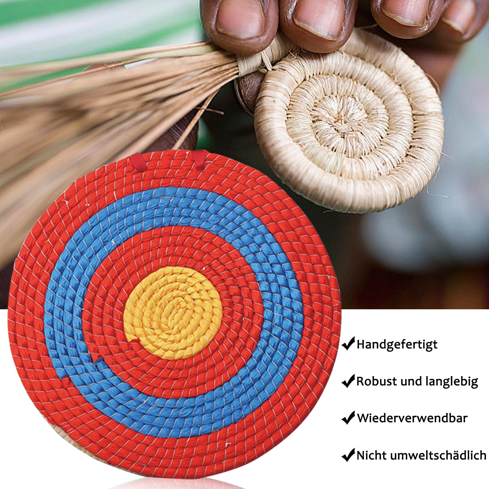 Cibles de tir à l'arc, Cible Traditionnelle Faite à la Main en Paille, Cible tir à l'arc parenthèses