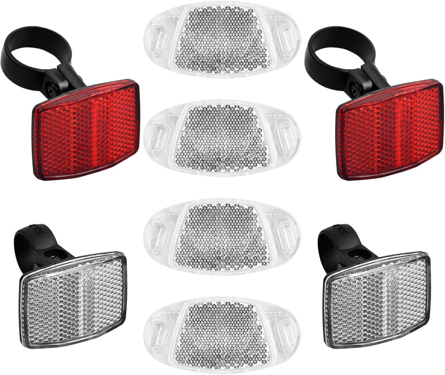 Pinsheng Fahrrad Reflektoren Vorne und Hinten, 8 Stück Fahrrad Reflektor, Frontreflektor