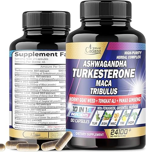 Turkesterone 15000mg Ashwagandha 1000mg Maca 2000mg Suplemento - Pre-entrenamiento, producción de energía y apoyo a la inmunidad - 10 en 1 Plus