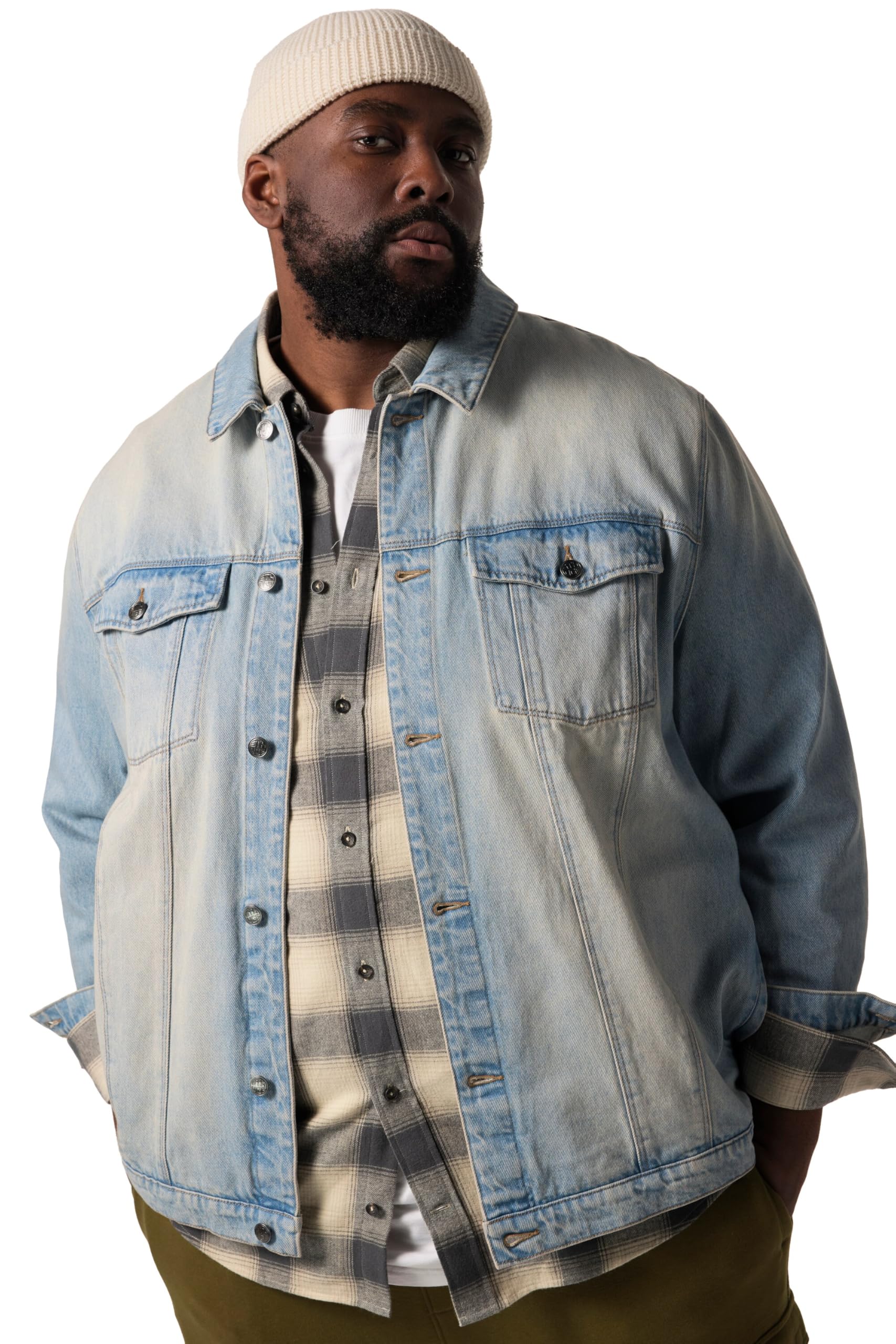 STHUGE Jeansjacke, Brusttaschen, Knopfleiste 837222