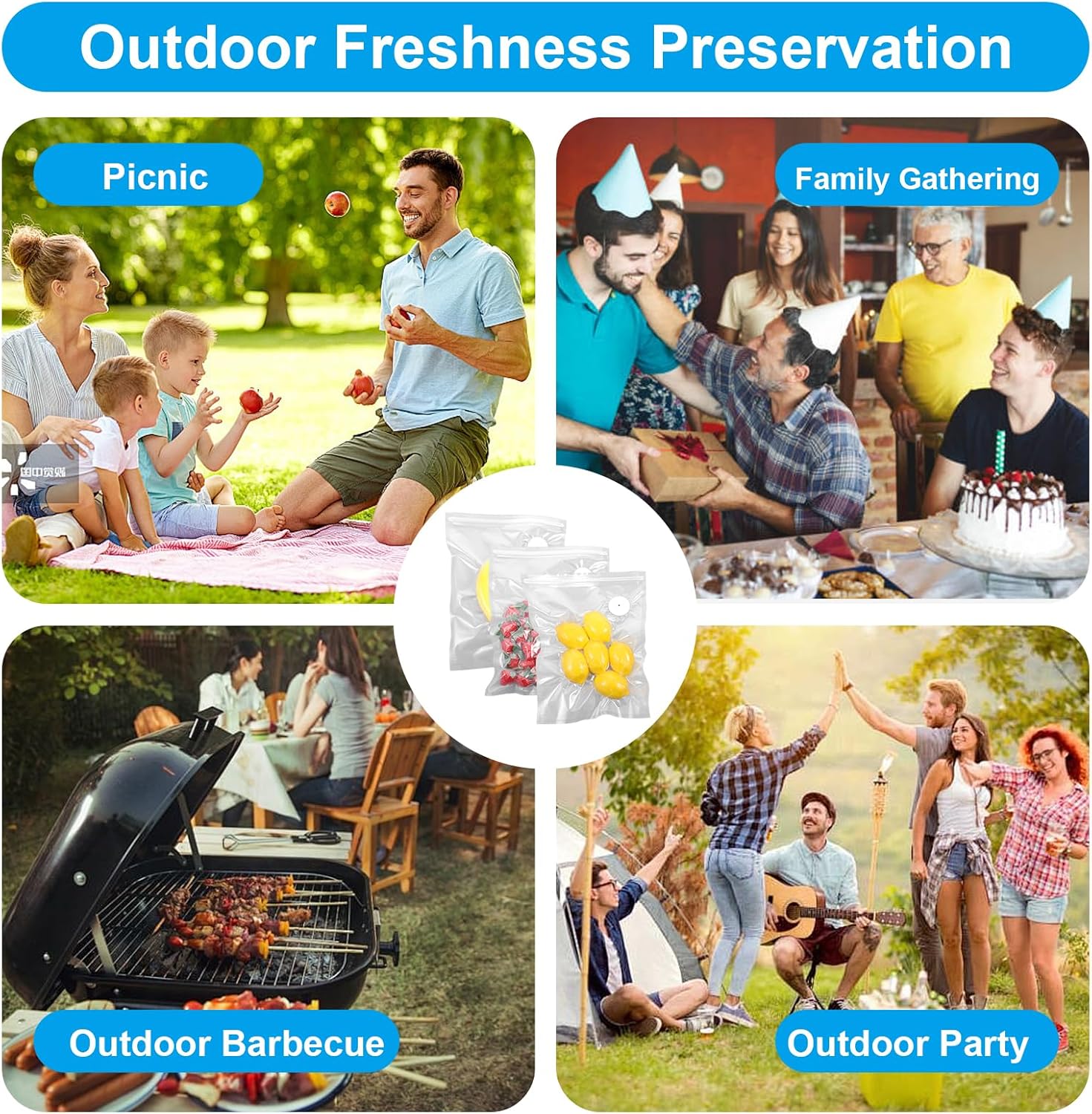 40 Pcs Vacuum Sealer Bags for Food with Air Valve, Reusable Sous Vide Bags (20 Large+20 Small) - Image 7