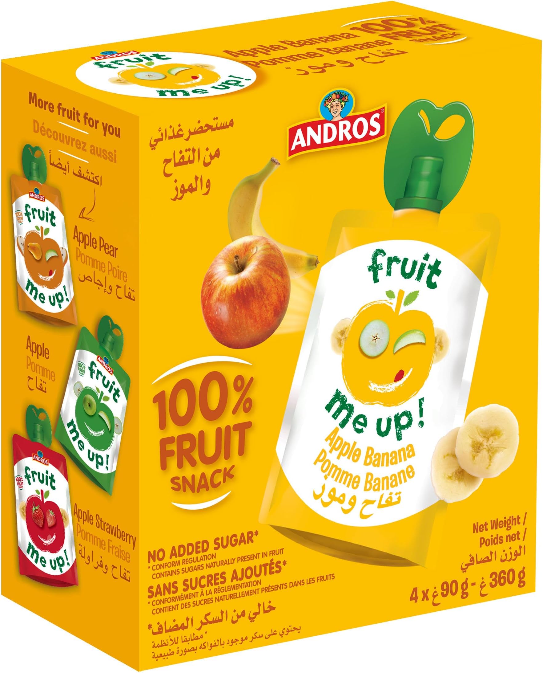 Fruit Me Up Apple & Banana, 4 x 90 g (Pack of 1), large