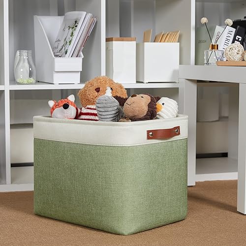 Vista 160 de DULLEMELO Canastas de almacenamiento pequeñas de 15 x 6 x 5.5 pulgadas, contenedores de almacenamiento de tela para tanque de inodoro