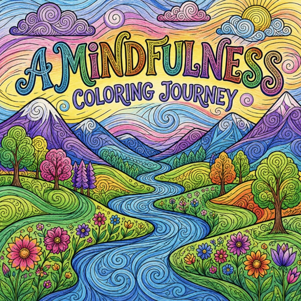 A Mindfulness Coloring Journey: Flowing Landscapes for Relaxation, Focus, and Stress Relief