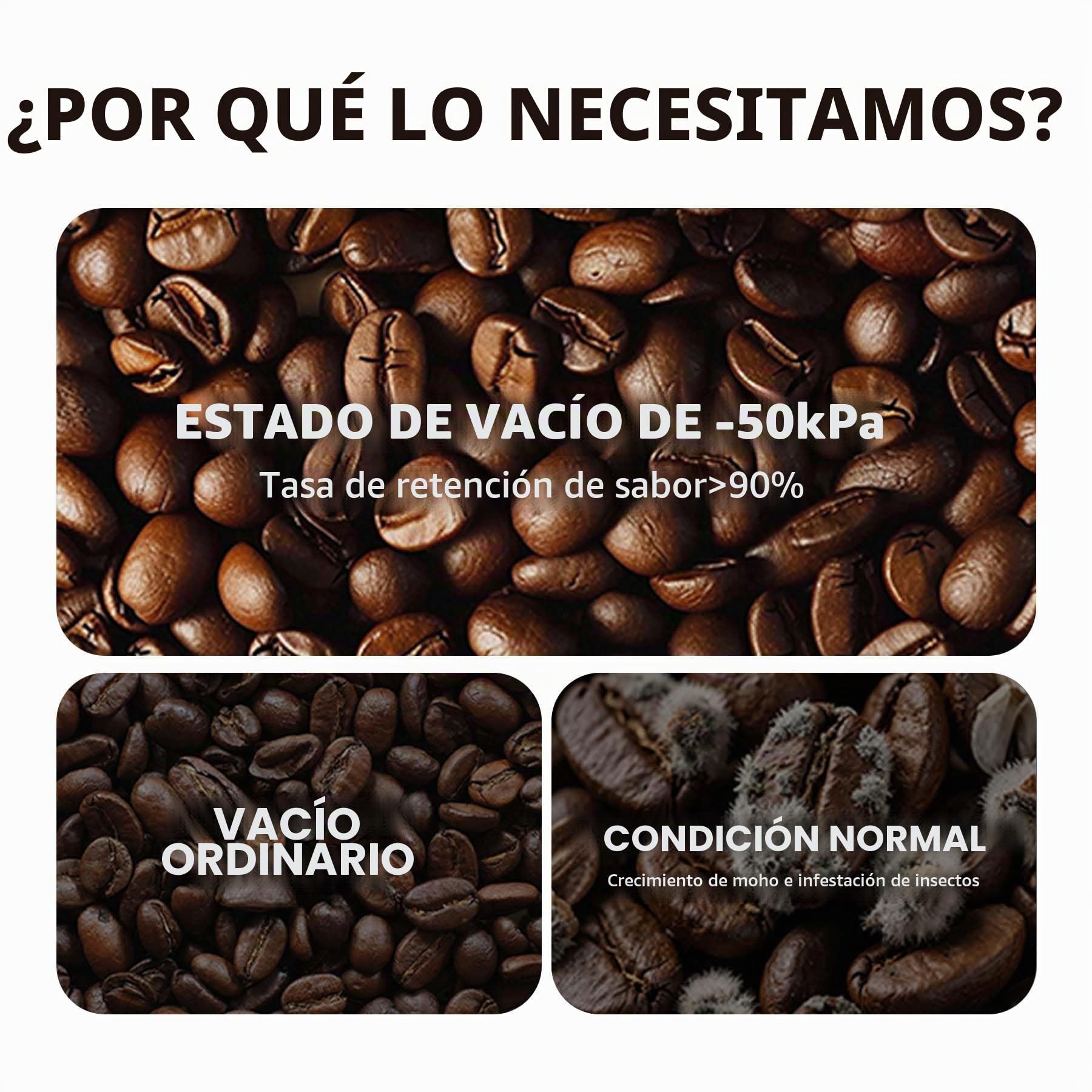 BLESYS Recipiente inteligente para café al vacío, Recipiente automático de acero inoxidable hermético con pantalla LCD, función de frescura con un solo toque, indicador de fecha (1.8L, plata)