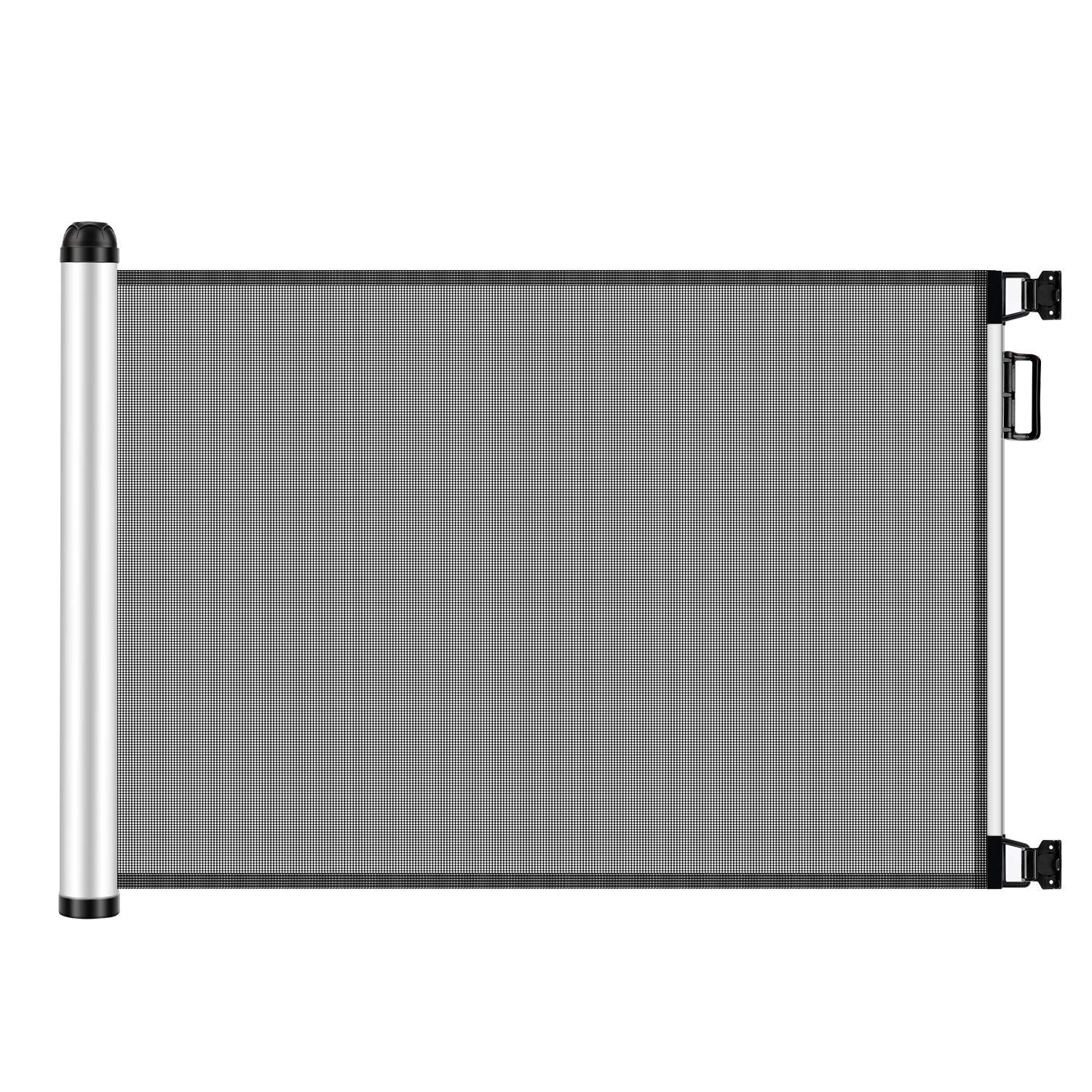 Baby Safety Gate, Minkind Extension Extra Wide Child Gate Indoor Outdoor Retractable Gate for Doorways, Stairs, Doors, 34.6" Tall, Extends up to 48" Wide, Black