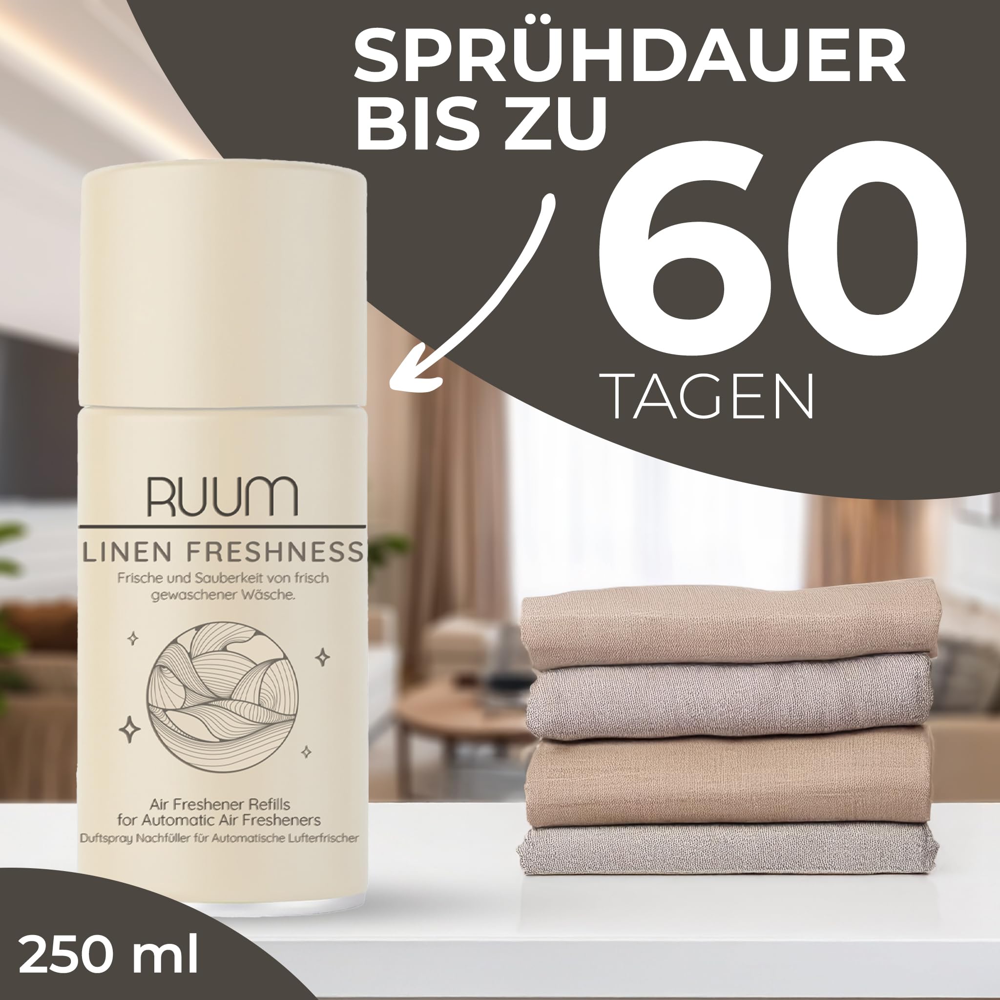 RUUM Lufterfrischer Nachfüller Duft-Mix 250ml (12er Pack) | Raumduft-Spray-Nachfüller, kompatibel mit Freshmatic Max, Duft-Mix aus verschiedenen Sorten
