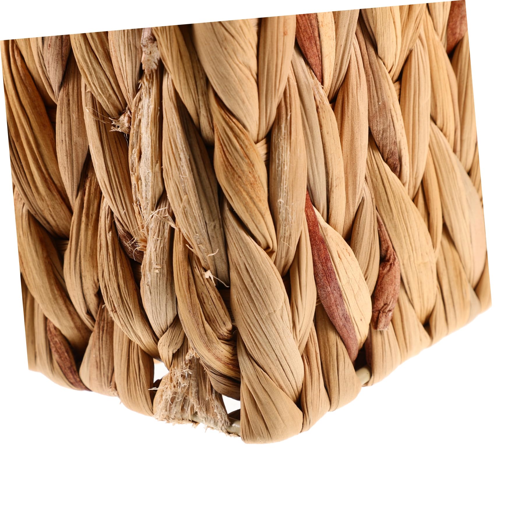 Cesta Tejida de Estilo Rústico y Natural con Asa de Madera, de Fibra Natural y Hierro, para Almacenar Libros o Papel Higiénico en Casa