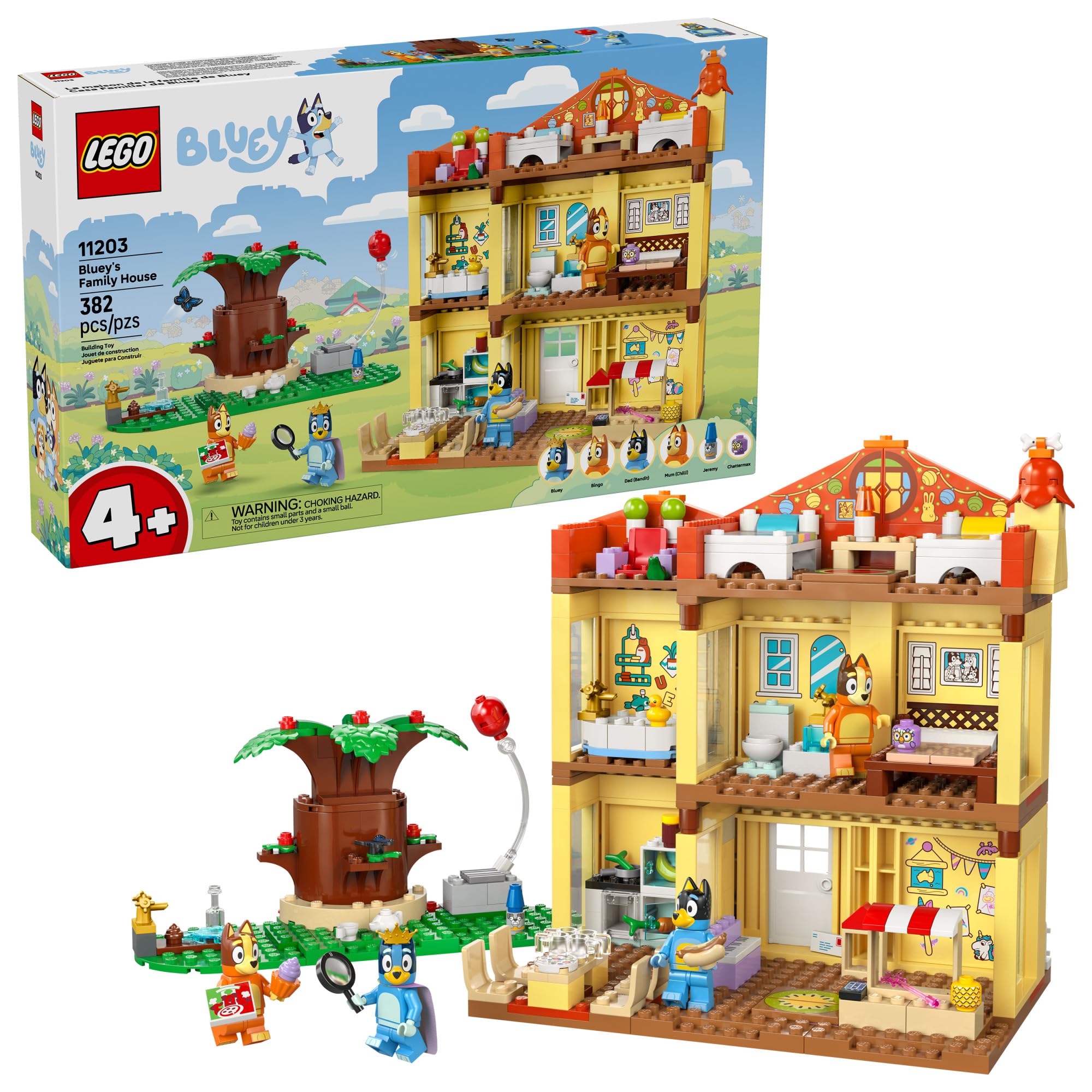 LEGO Bluey: Bluey’s Family House Building Toy - Pretend Play Toys & Figures Playset for Boys & Girls, Ages 4+ - with 5 Characters - Gift for Christmas - 11203
