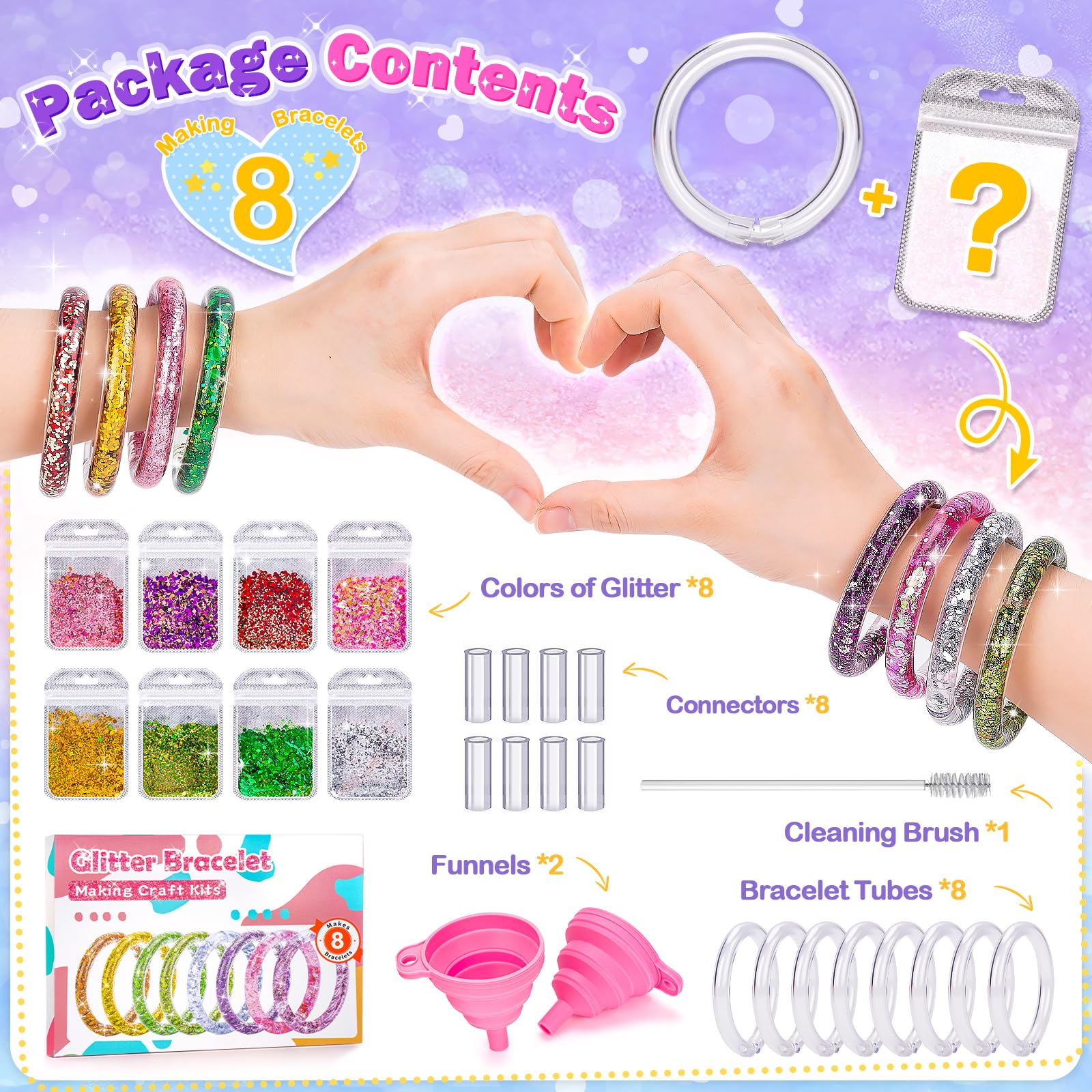 lelechong Cadeau Fille 5 6 7 8 9 ans, Activité Manuelle Kit Bracelet Enfant Jouet Fille 5 6 7 8 ans Cadeaux Anniversaire, Activité Manuelle Bricolage pour 6 7 8 idée Cadeau Loisir Creatif Enfant 6-9