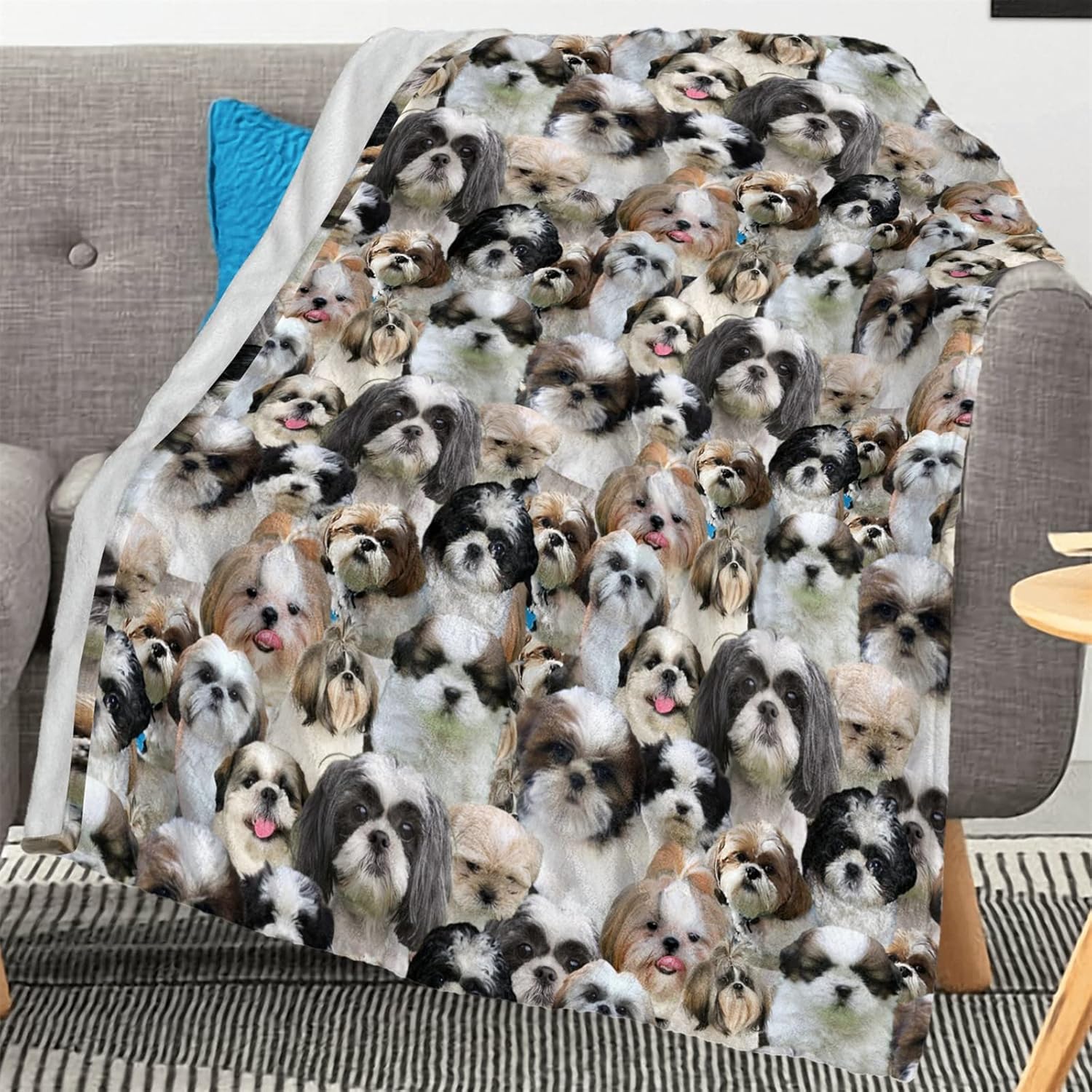 Cowcute Shih Tzu Polyester Blanket, 50x60in, Funny Dog Themed, Moderate Thermal Performance Seasons