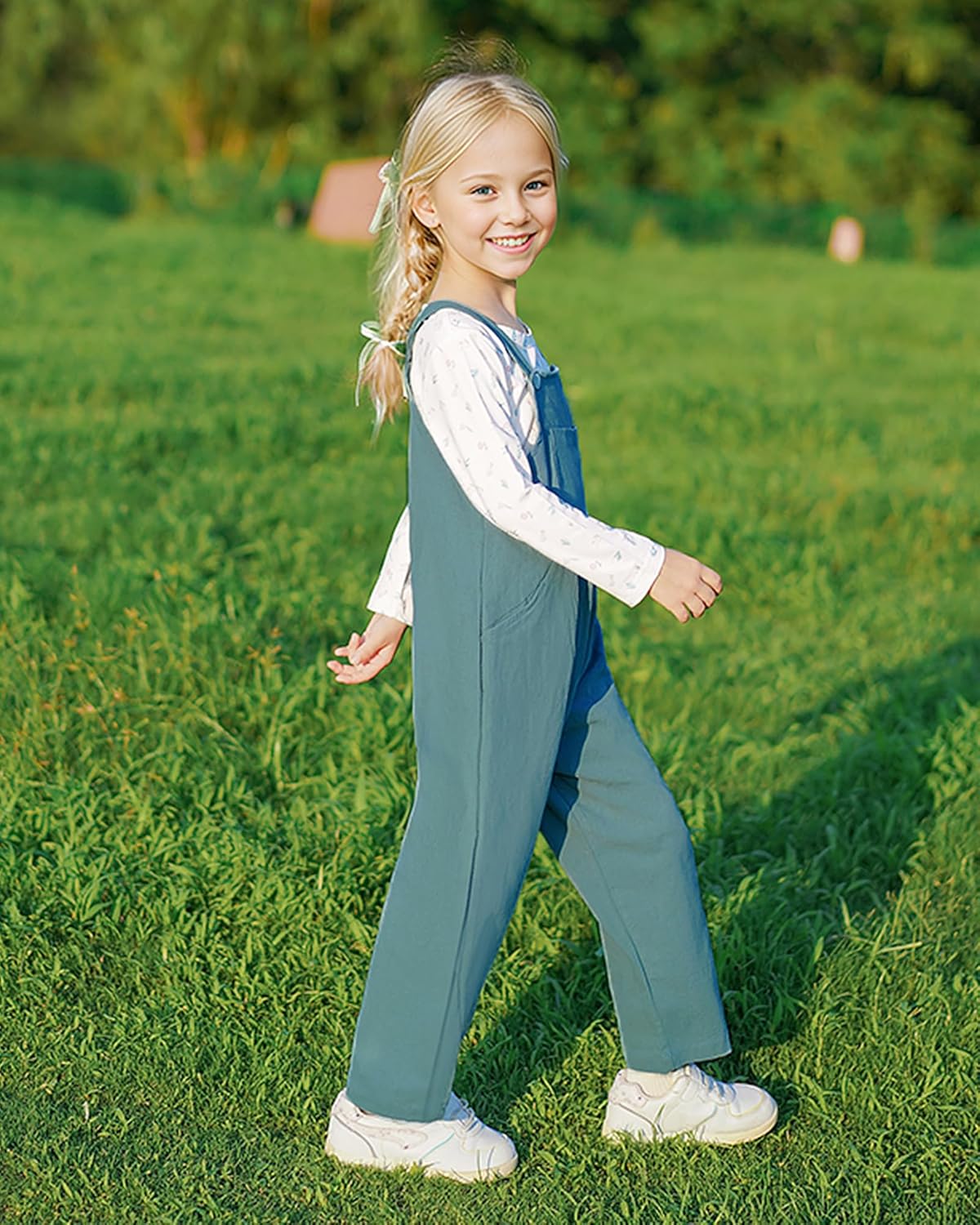 ZOEREA Toddler Girl Clothes 1-5T Baby Girl Outfits Fall Winter Stripe Floral Long Sleeve Top+Bib Overall Pants 2Pcs Clothing - Image 4