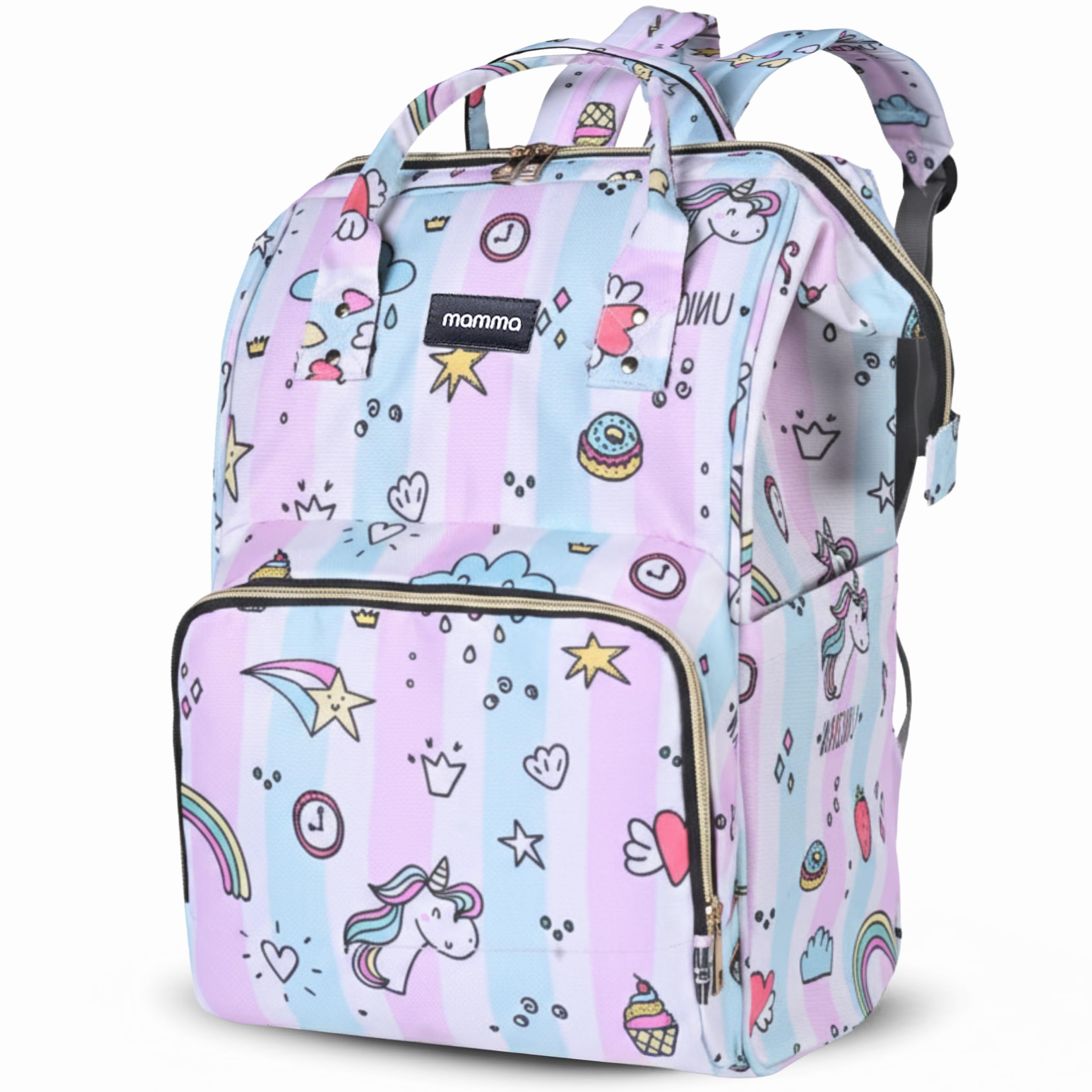 MAMMA Diaper Bag for Mothers for Travel, Baby Bag for Mother Travel, Hospital Bag for Delivery Women, Baby Diaper Bag for Mom, 12 Pockets Diaper Bags for Mothers with 9 Months Warranty
