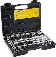 Stanley Kit de Ferramentas, Jogo de Soquetes Estriados com 22 Peças, Ferramentas de Qualidade para Todas as Tarefas, Volume Completo, Modelo STMT81242840