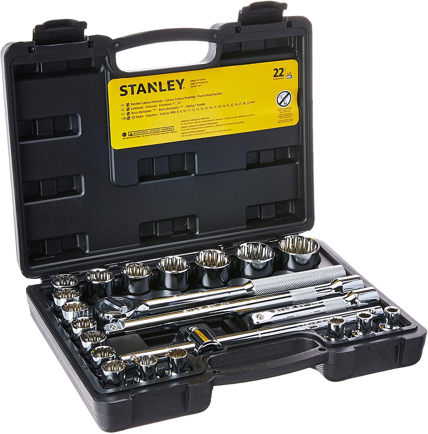STANLEY Kit de Ferramentas Jogo de Soquetes Estriados com 22 Peças STMT81242840