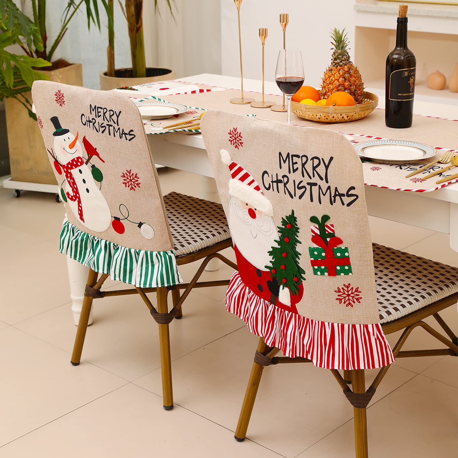 Burlap Dining Room Chairs ANNAMALL Chair Back Covers, Retro Burlap