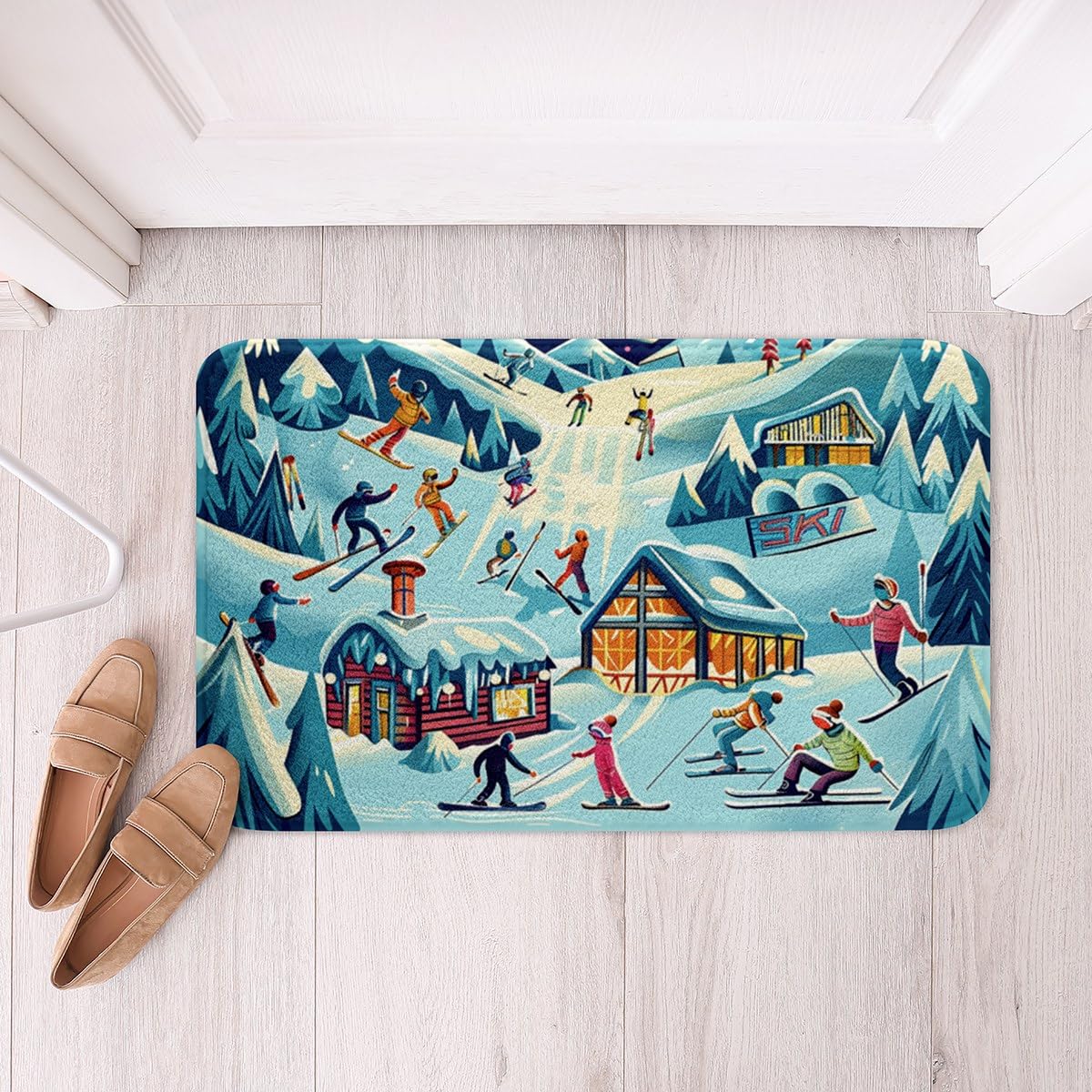 Tapis de bain de montagne rustique pour décoration de chalet