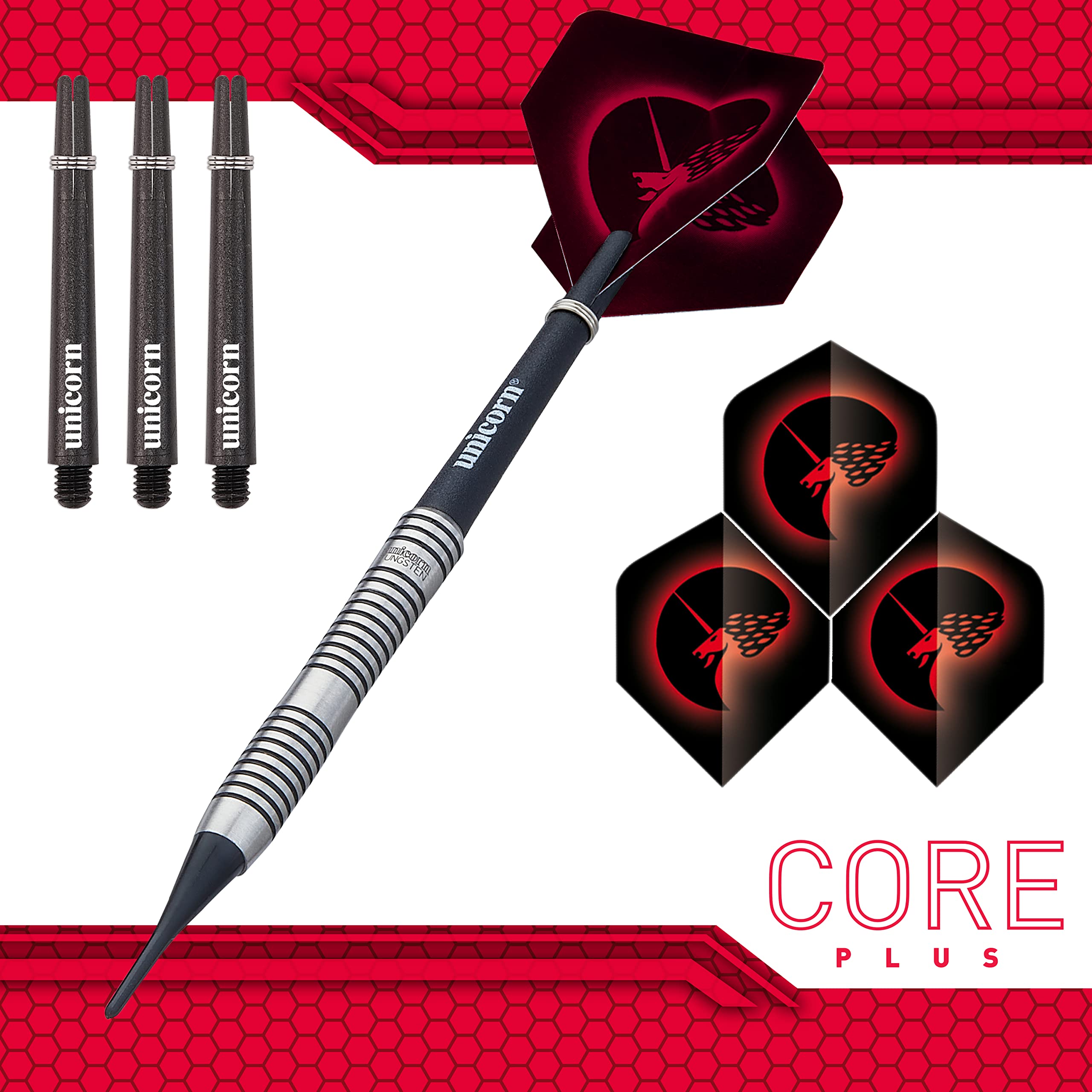 Unicorn Soft Tip Darts Set, Silver / Black, 18 g - Image 2