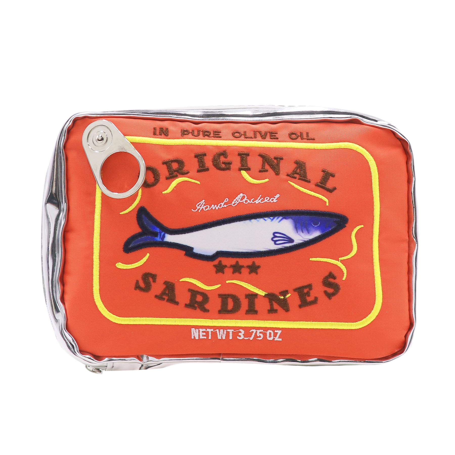 Cute Canned Sardines Style Makeup Bag Creative Large Capacity Sardine Tin Fish Cosmetic Bag Trave Bath Toiletry Pouch Organizer for Women Girls