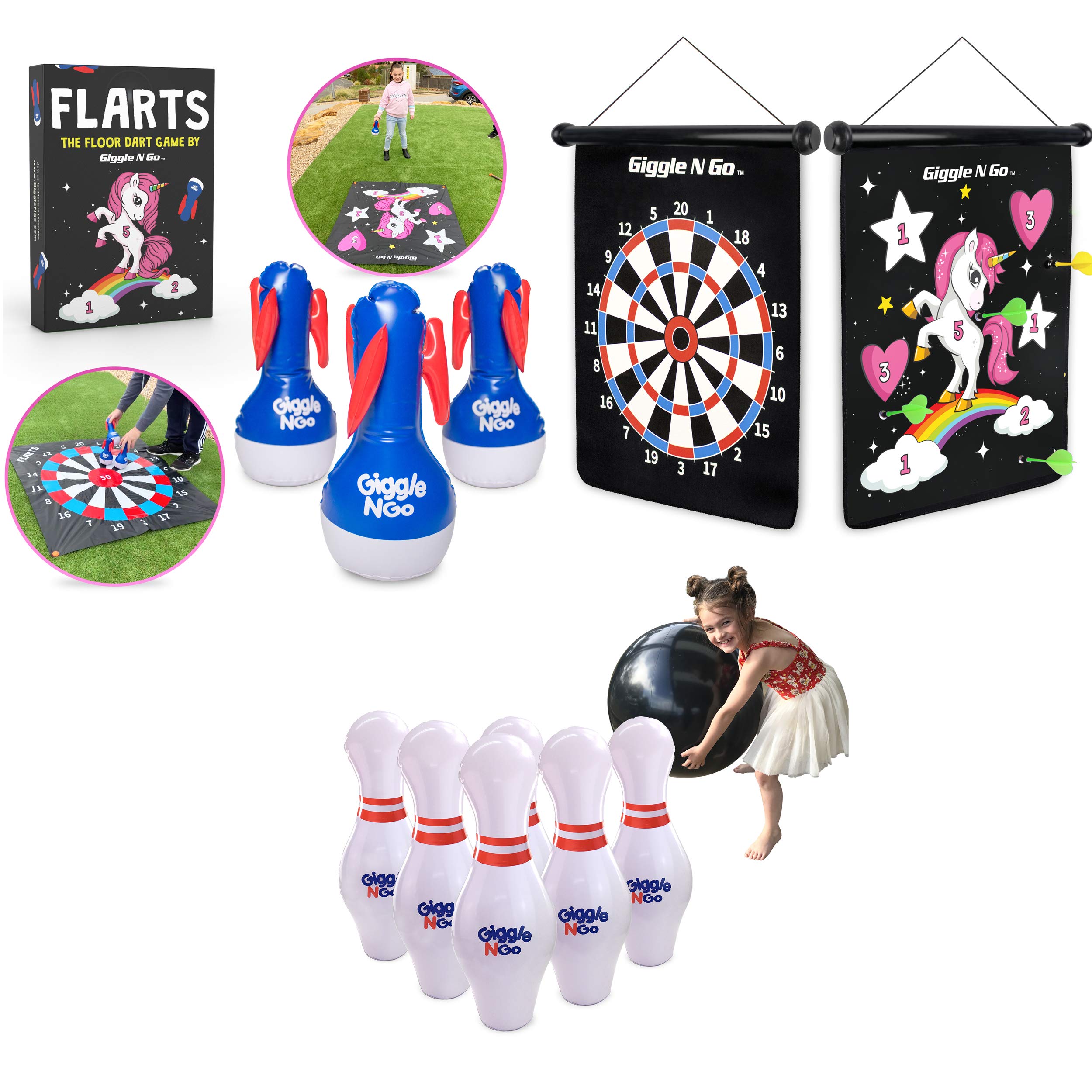 Photo 1 of Giggle N Go Indoor Games or Outdoor Games for Kids. Hilariously Fun Giant Yard Games for Kids and Adults. Fun Unicorn Games for Christmas