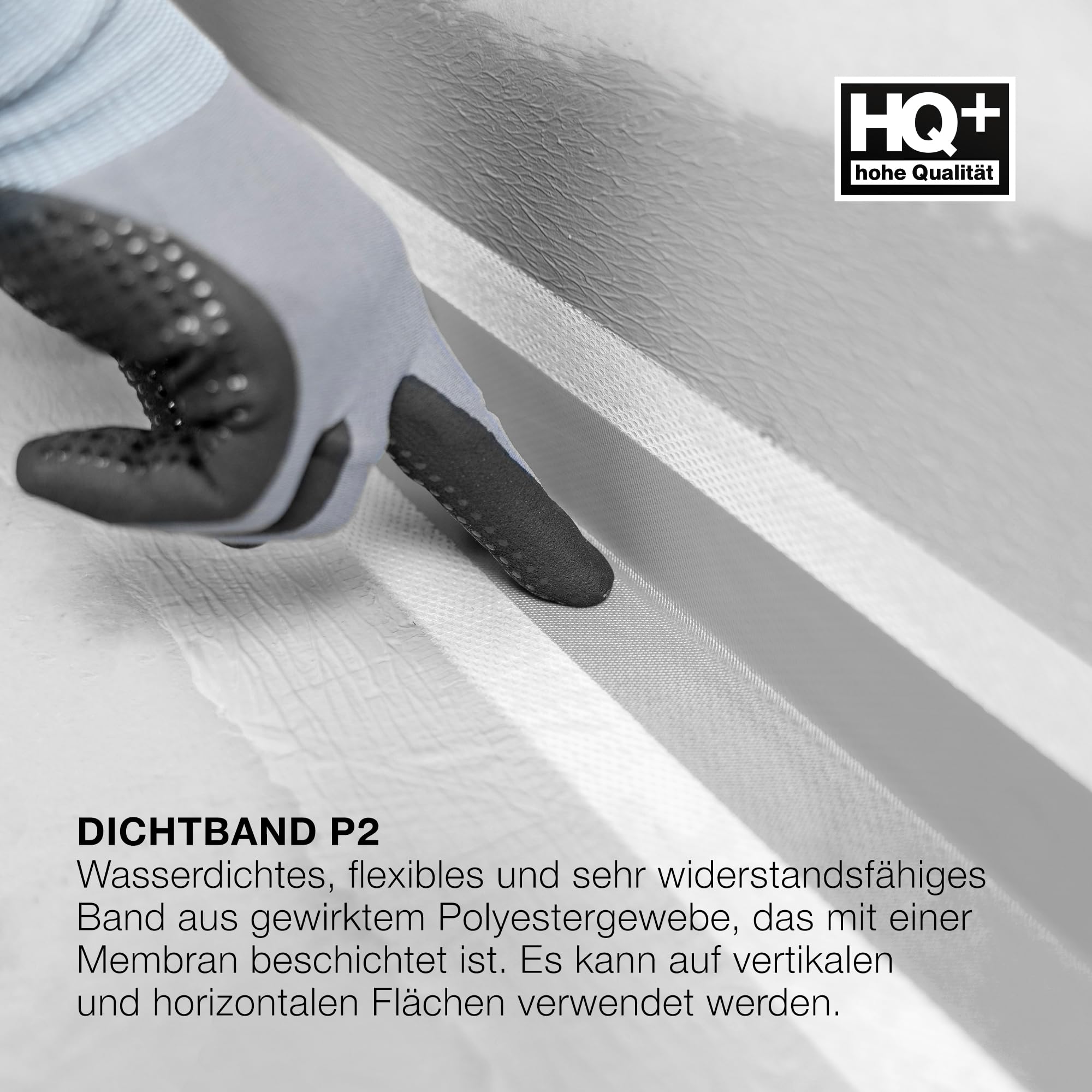 Isolbau Cinta de sellado P2 gris – 50 m, 120 mm, cinta de sellado impermeable para fontanería, ducha, baño, azulejos, balcón y terraza, sellado para interiores y exteriores
