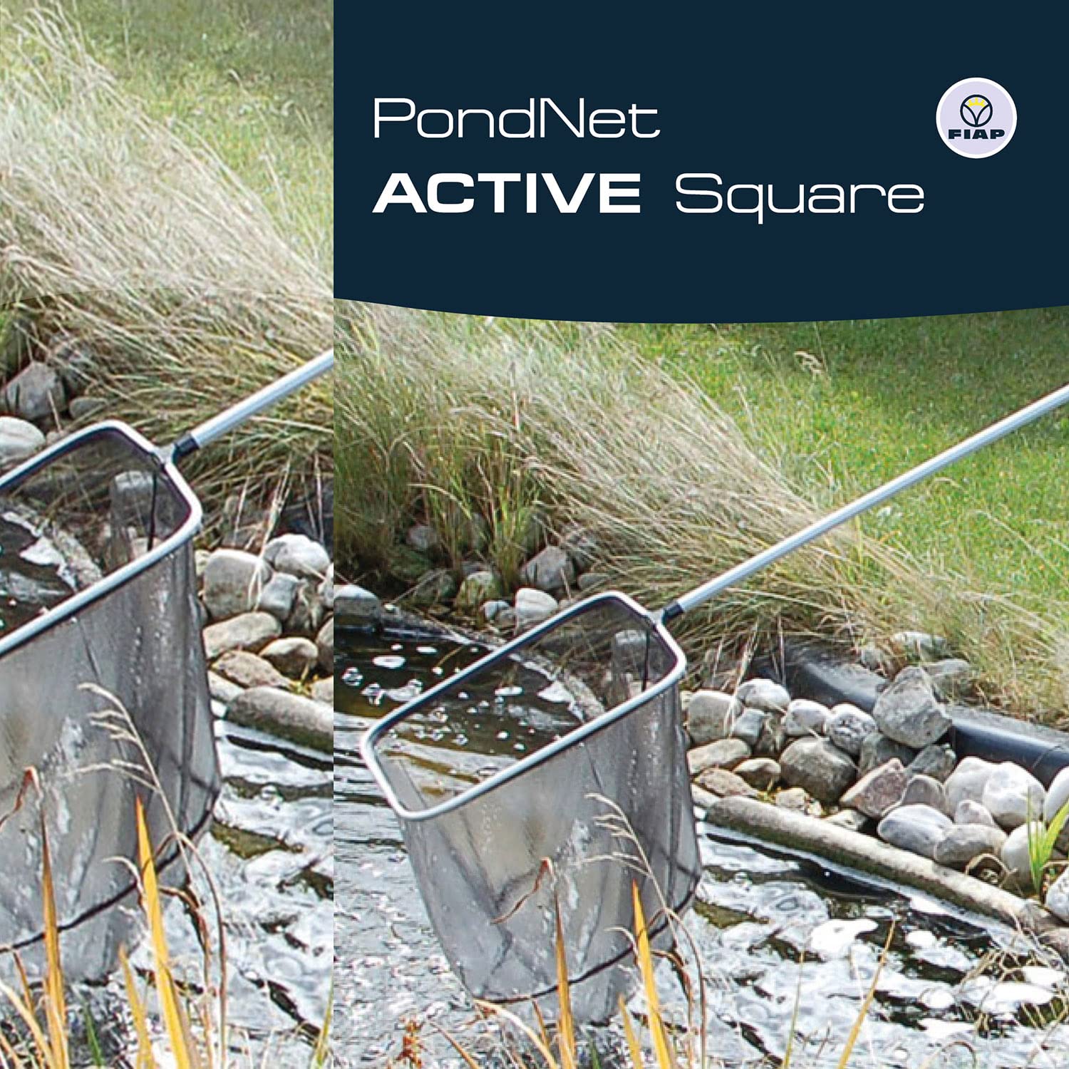 FIAP PondNet Active Square - 350 x 350 mm - Profi - Teichkescher - Kescher - Fischkescher - Teichzubehör - Zubehör - Teichreinigung - Reinigung - Gartenteich