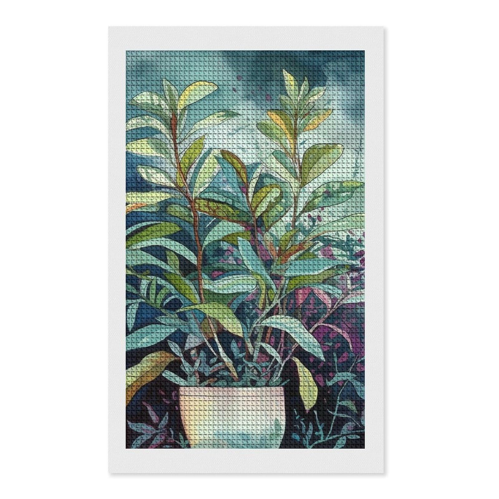 Plant Painting Diamond Art Kits for Adults, DIY 5D Diamonds Painting Kits for Beginner, Round Full Drill Diamond Dots Painting, 12"x20" Diamonds Pictures Gem Art and Crafts Wall Decor