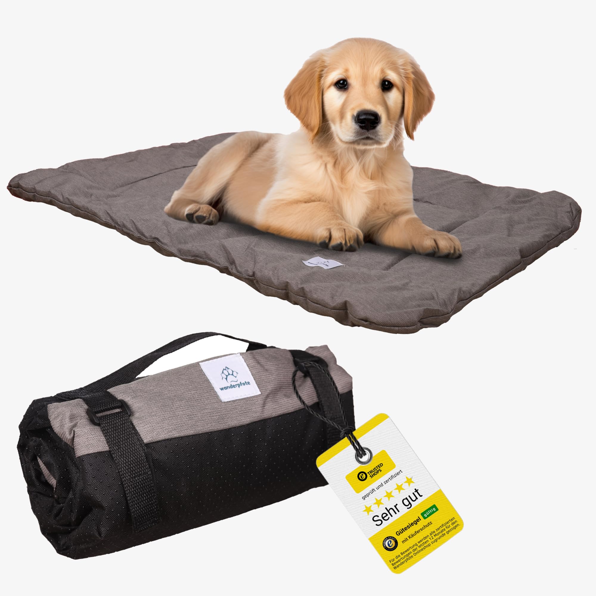 Tappetino per cani da viaggio, arrotolabile (Marrone, M)