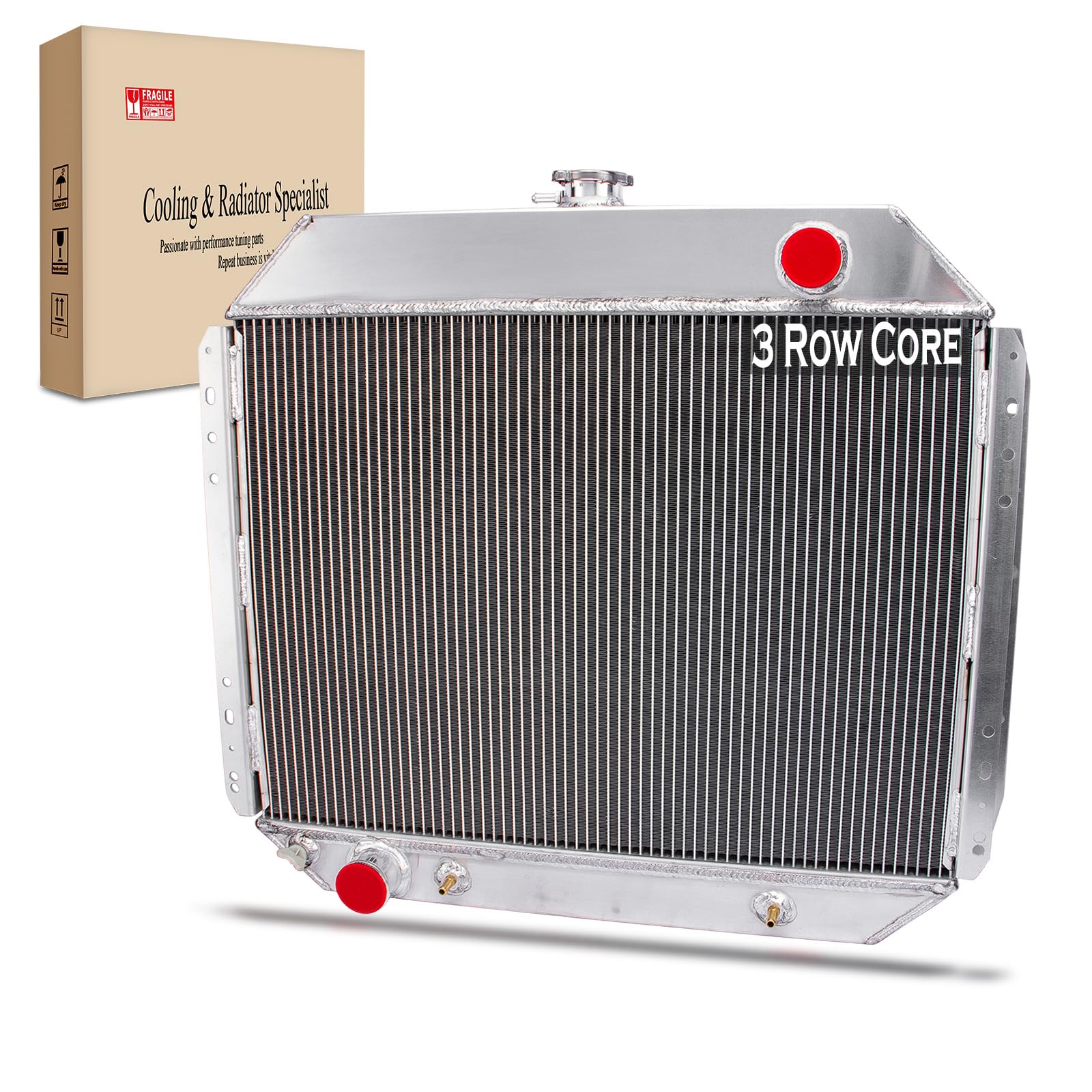 radiator compatible with ford f150 1966-1979 ford bronco f100 f250 f350 1970 1967 1968 1969 1971 1972 1973 1974 1975 1976 1977 1978, 3 row aluminum radiator