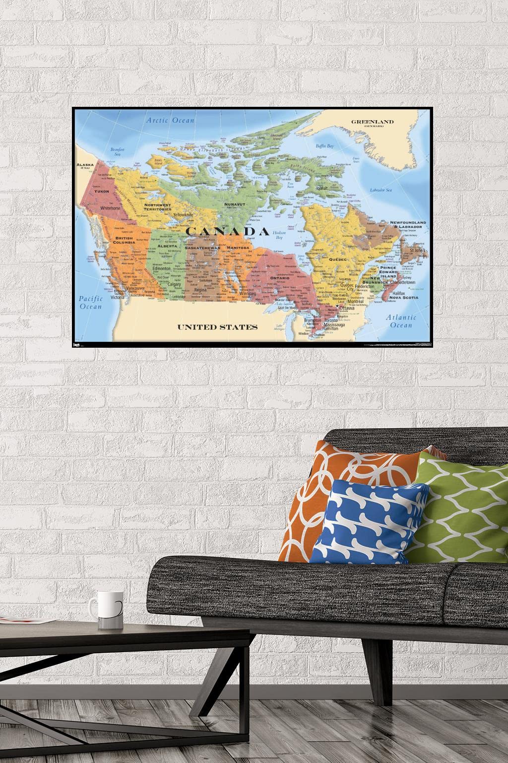 Trends International Canada Map Wall Poster 22.375