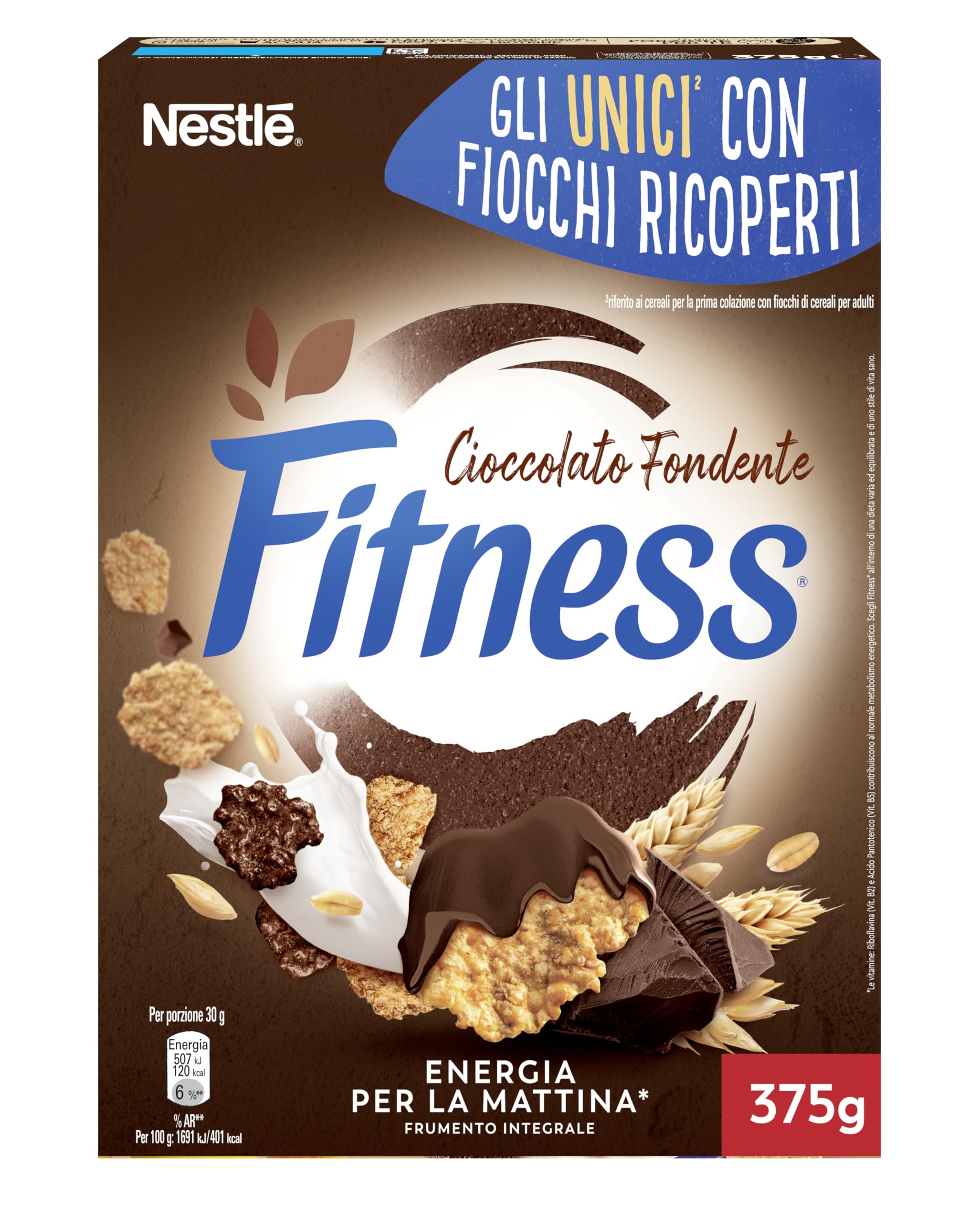 FITNESS Cioccolato Fondente Cereali Integrali con Fiocchi al Cioccolato 375g